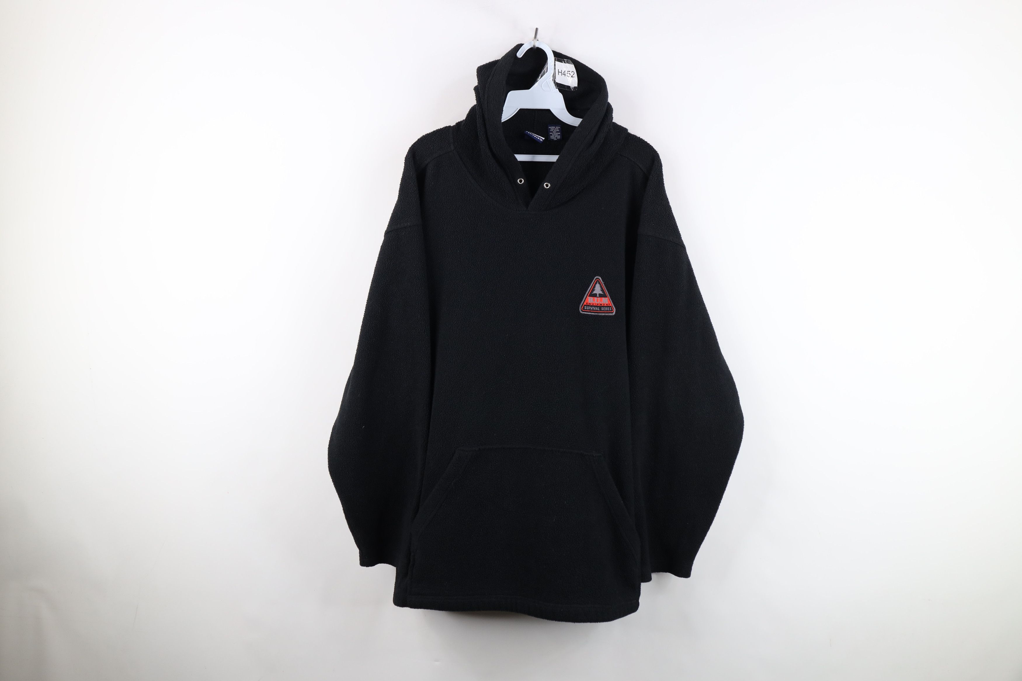 Vintage Vintage 90s Bum Equipment Fleece Hoodie Sweatshirt Black Size US L / EU 52-54 / 3 - 1 Thumbnail