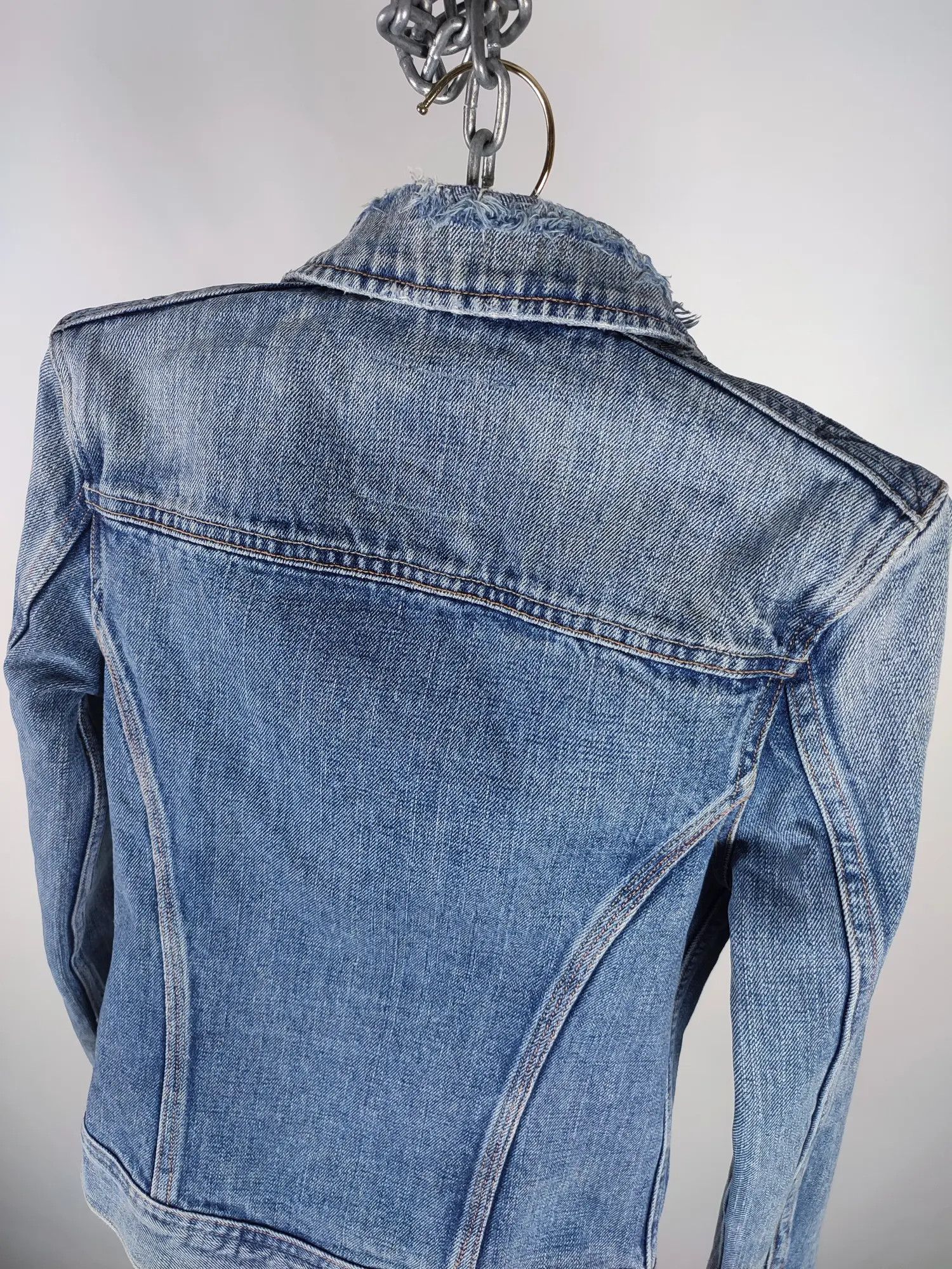 Allsaints × Japanese Brand Allsaints Lamara Distressed Denim Selvedge Slim Jacket Size M / US 6-8 / IT 42-44 - 11 Thumbnail