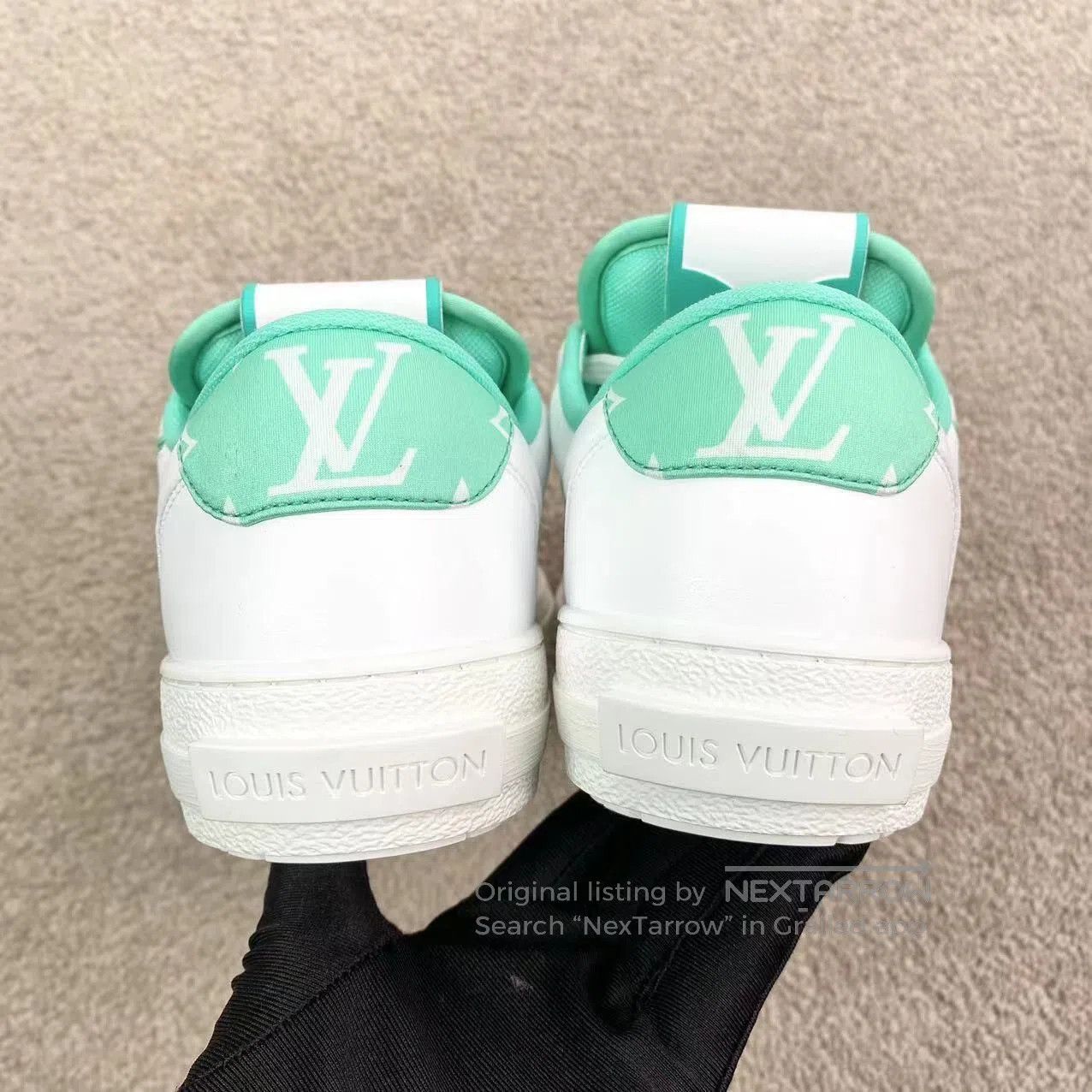 Louis Vuitton Louis Vuitton White and green side logo board shoes| Size US 5 / IT 35 - 7 Thumbnail