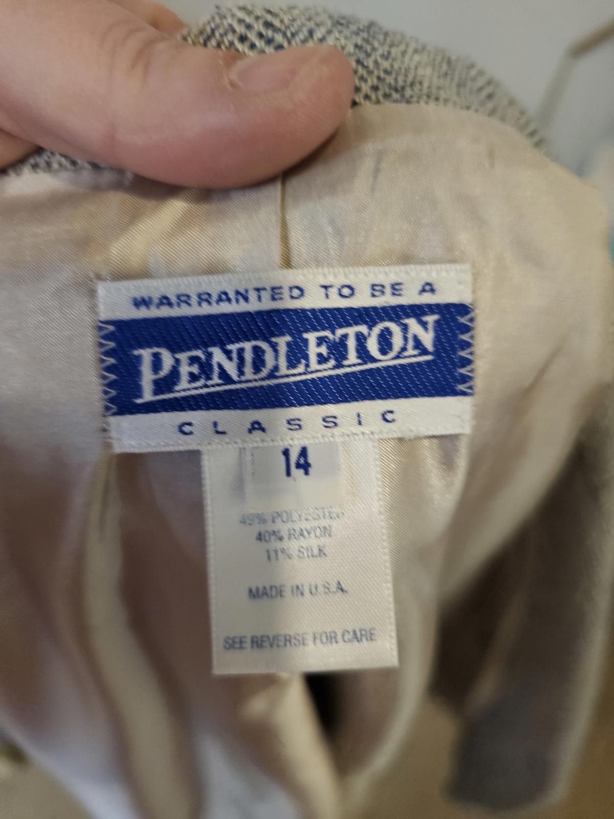 Pendleton Pendleton Jacket Grey Womens Size 14 Tweed Blazer Size XL / US 12-14 / IT 48-50 - 2 Thumbnail