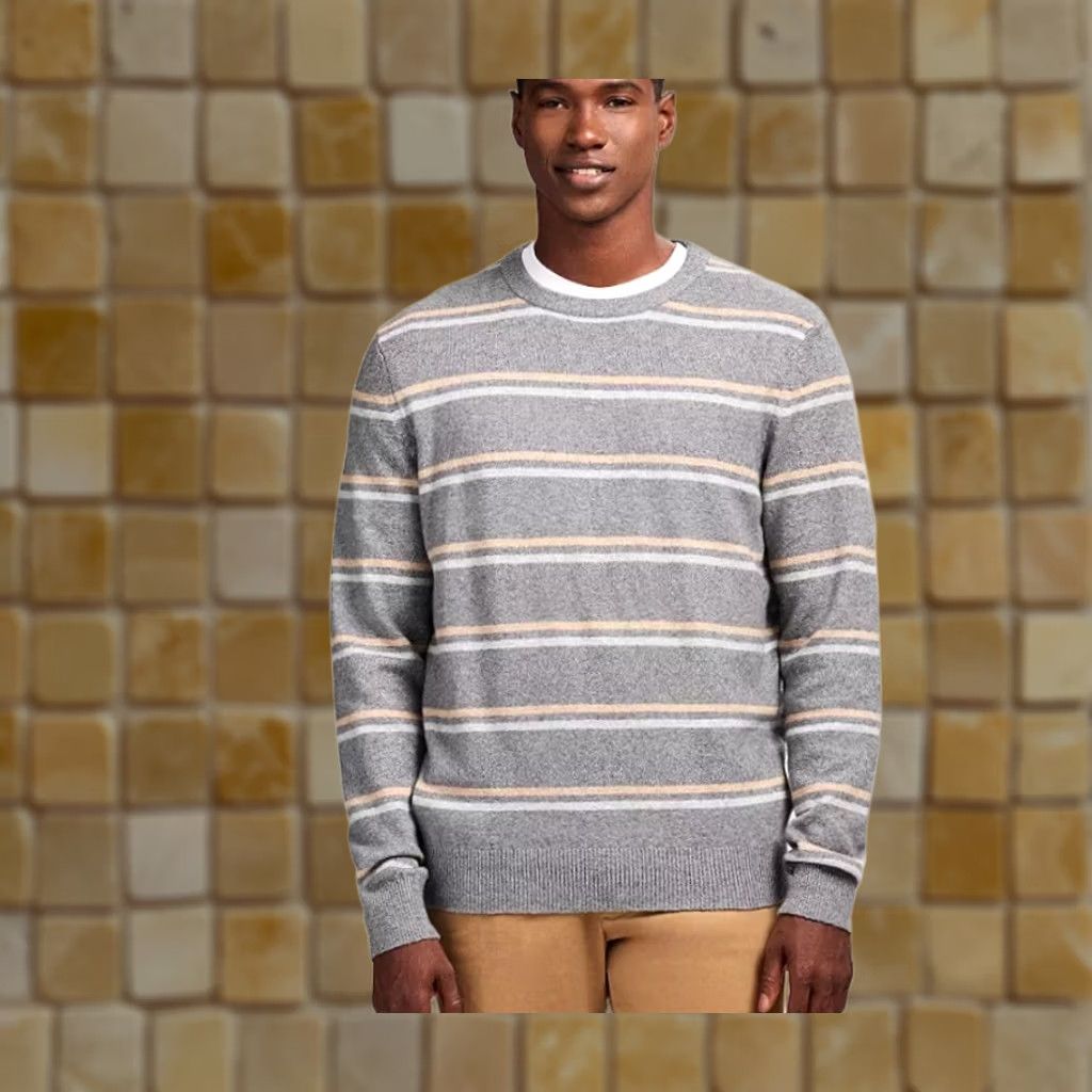 Izod IZOD Sweater Crew Neck Long Sleeve 2XL Gray Striped Cotton Pullover Adult Mens Size US XXL / EU 58 / 5 - 1 Preview