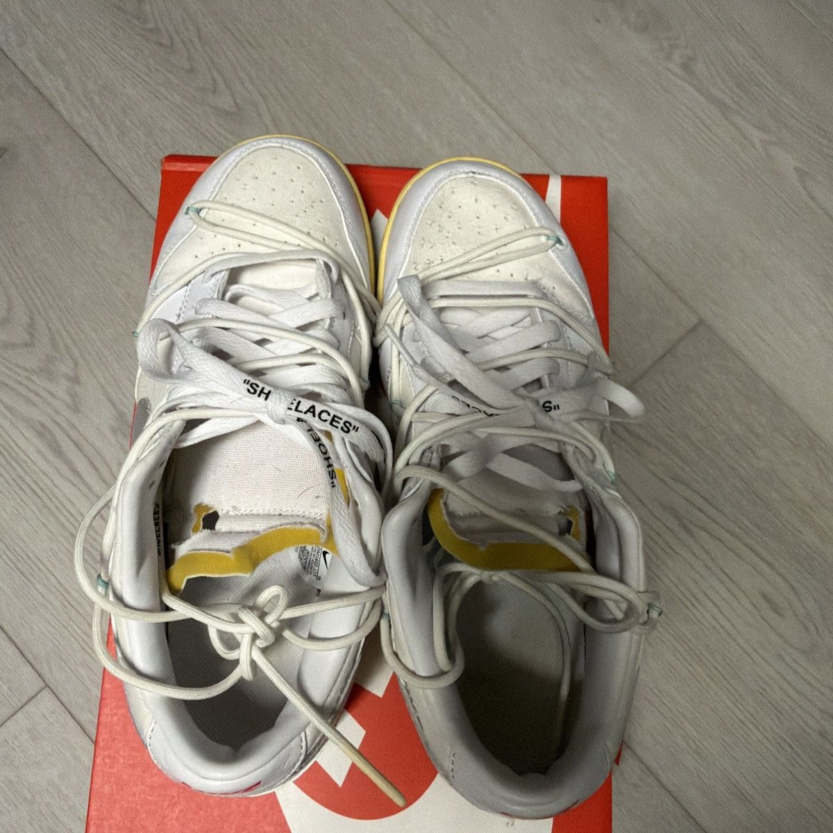 Nike × Off-White Lot 50 Off White Dunk Low Size 9.5 Size US 9.5 / EU 42-43 - 6 Thumbnail