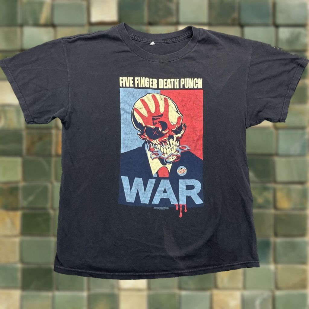 Vintage VINTAGE Five Finger Death Punch Band T-Shirt Men's Medium Black Punk Music Streetwear Shirt Mens M Black Rock Graphic Print 90s Music Vintage Size US M / EU 48-50 / 2 - 1 Thumbnail