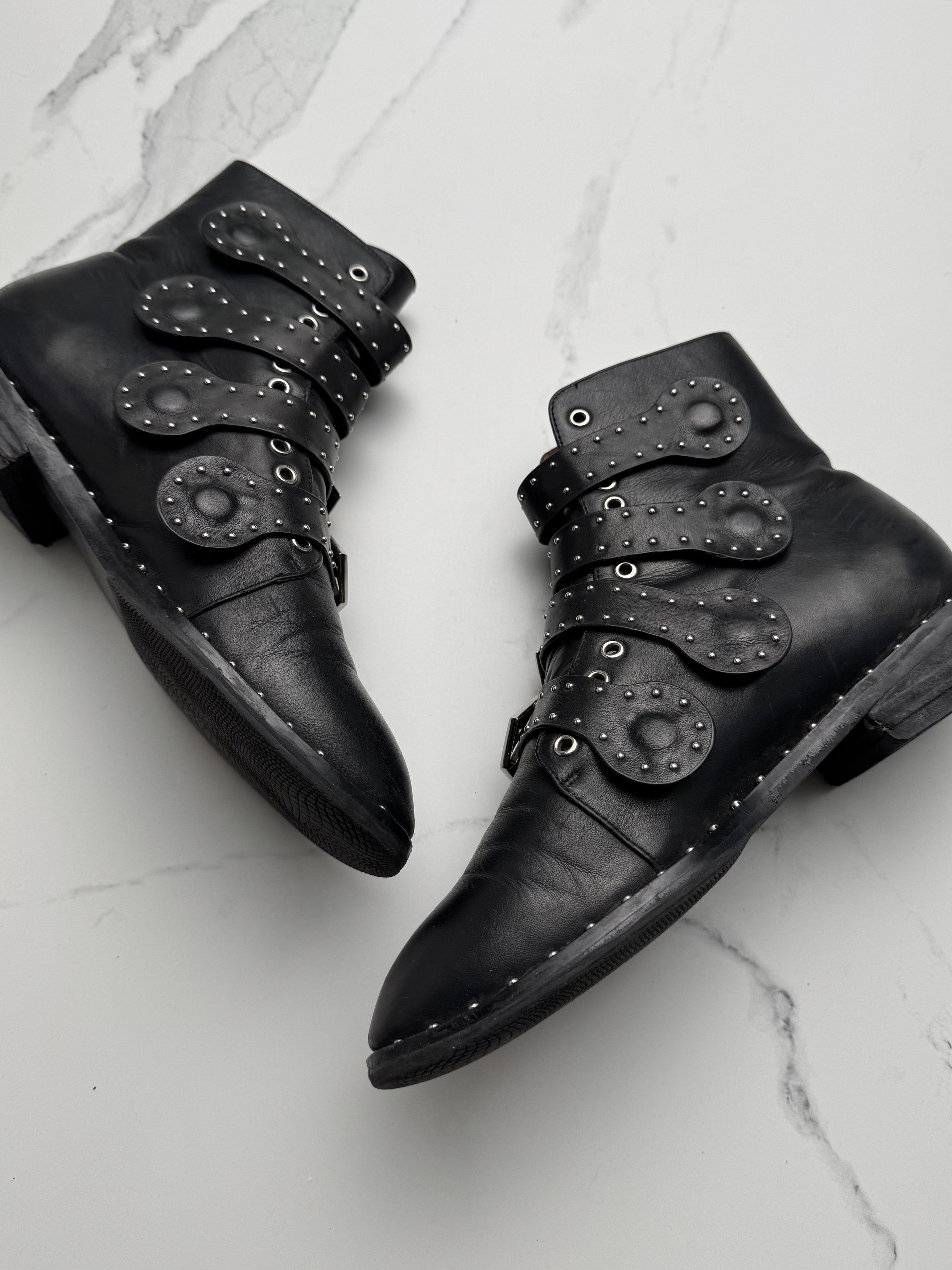 Vintage Vintage Leather Biker Ankle Multi Buckle Western Boots Size US 8 / IT 38 - 5 Thumbnail