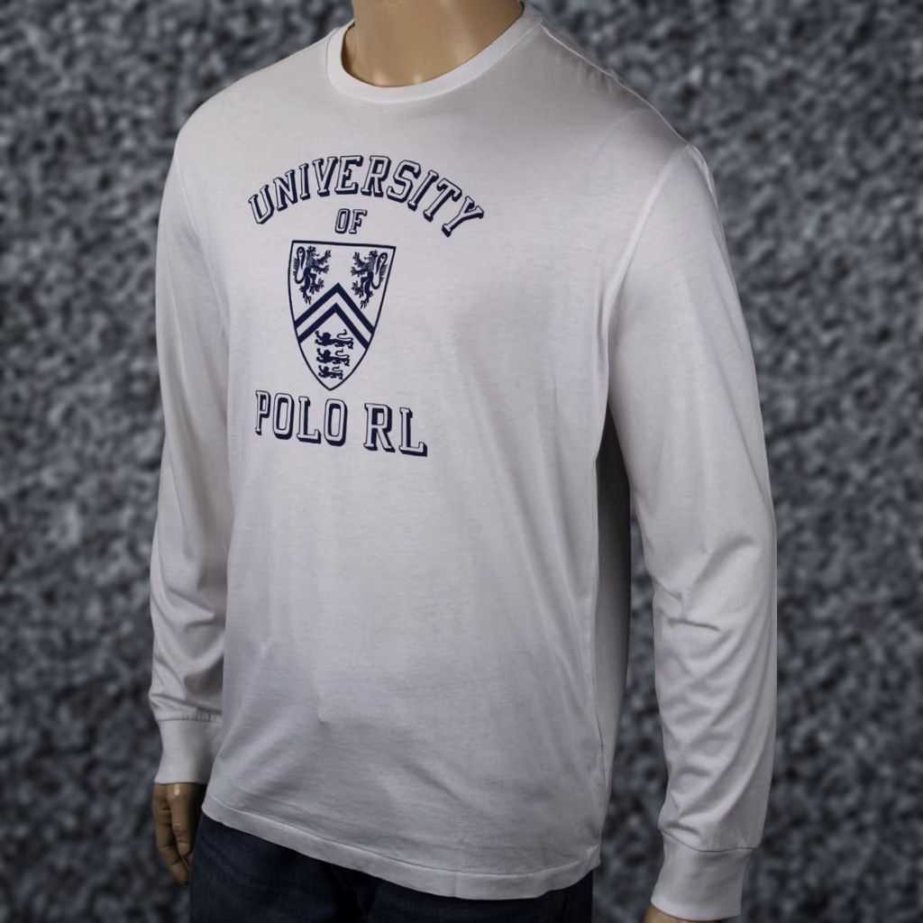 Polo Ralph Lauren Polo Ralph Lauren White University Crew Neck Classic Long Sleeve Tee T-Shirt NWT 2XL Mens Size US XXL / EU 58 / 5 - 1 Preview