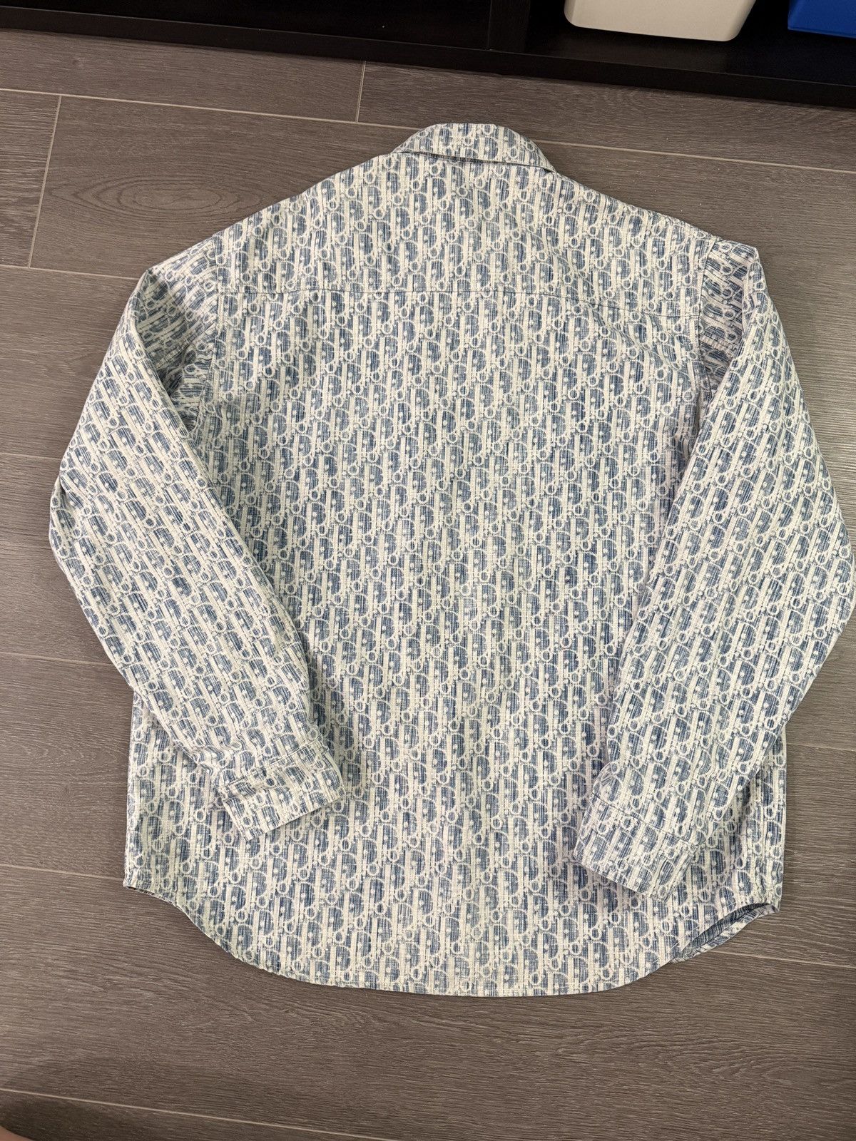 Dior Dior blue and white door oblique kasuti cotton denim shirt Size US L / EU 52-54 / 3 - 2 Thumbnail