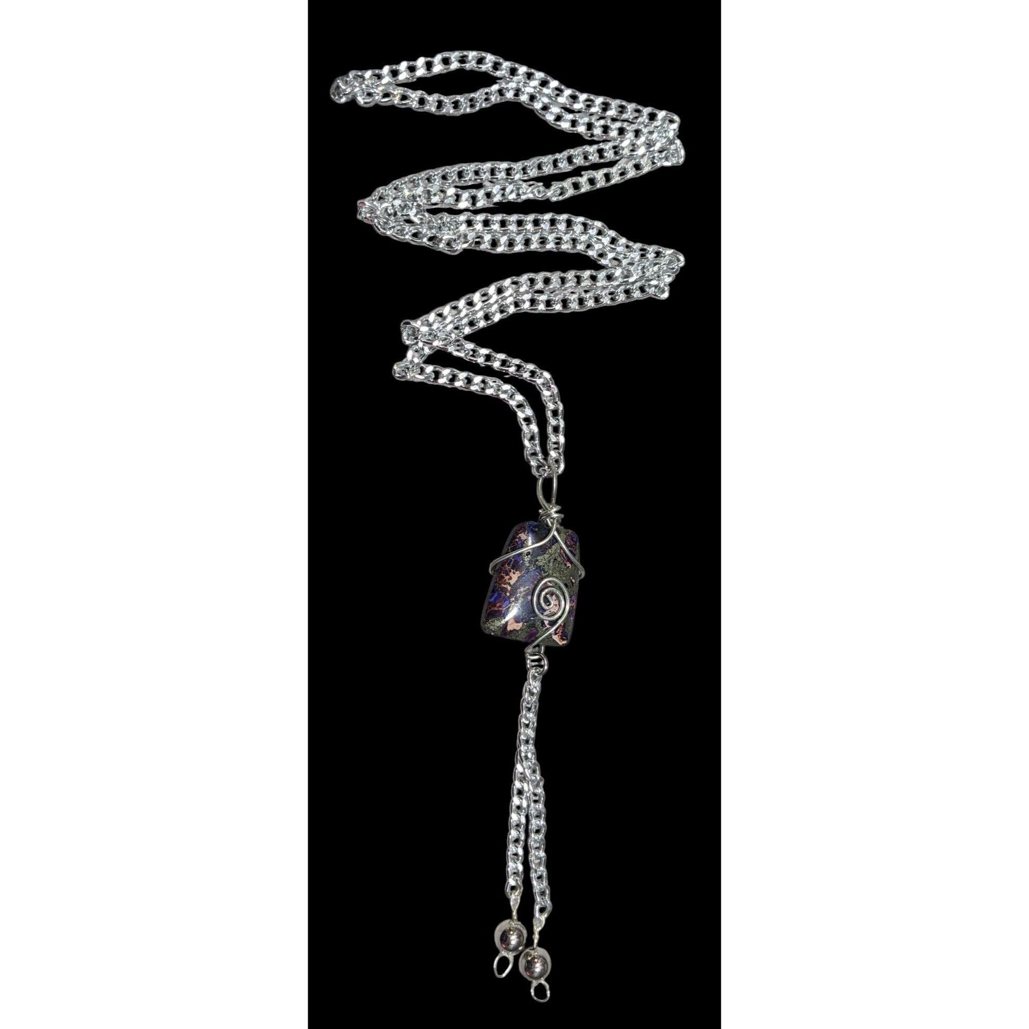 Handmade Handmade Wire Wrapped Agate Tassel Necklace Size ONE SIZE - 1 Thumbnail