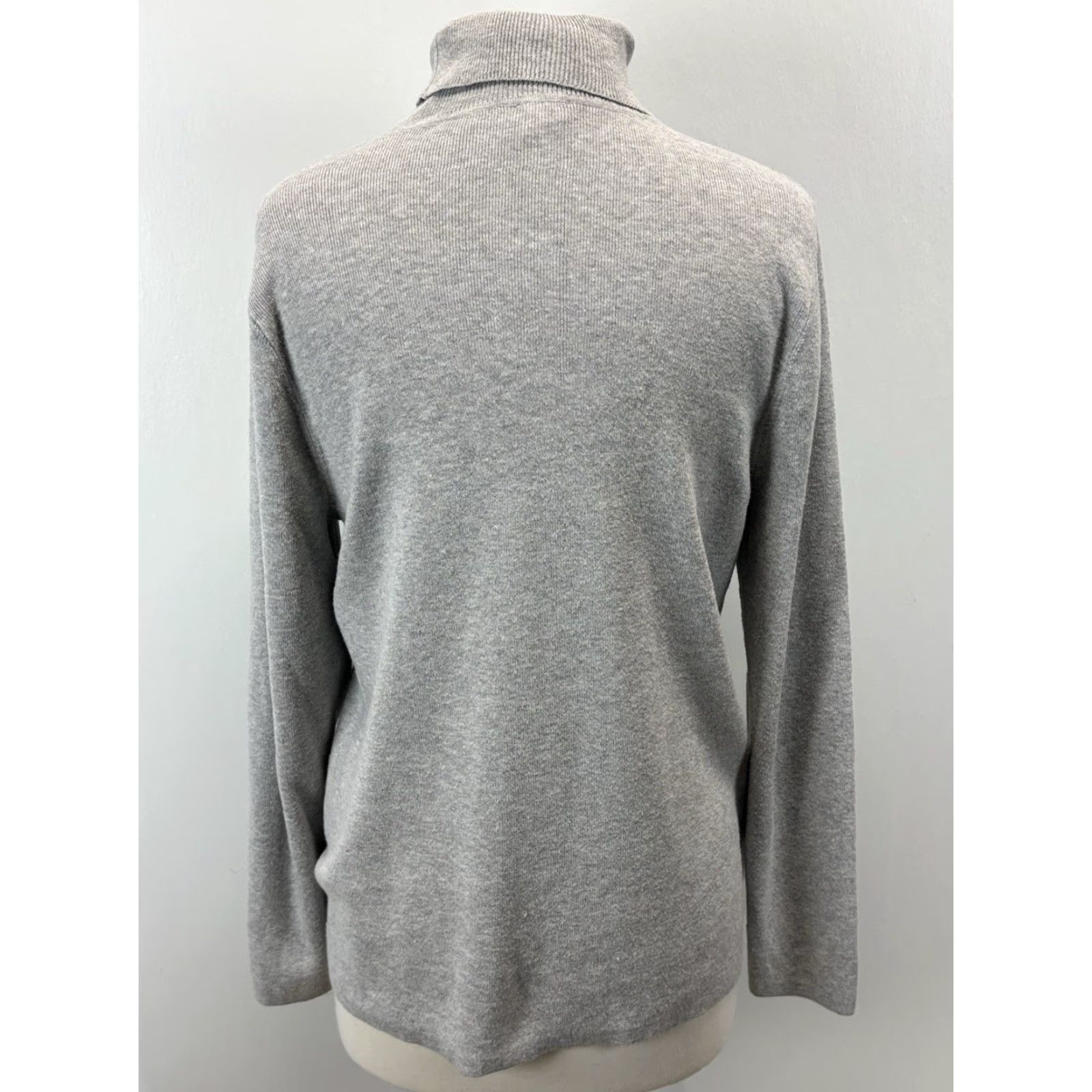Vintage Chicos Turtleneck Sweater Sz 3 US X-Large Women’s Grey Knit Classic Capsule Size XL / US 12-14 / IT 48-50 - 3 Thumbnail