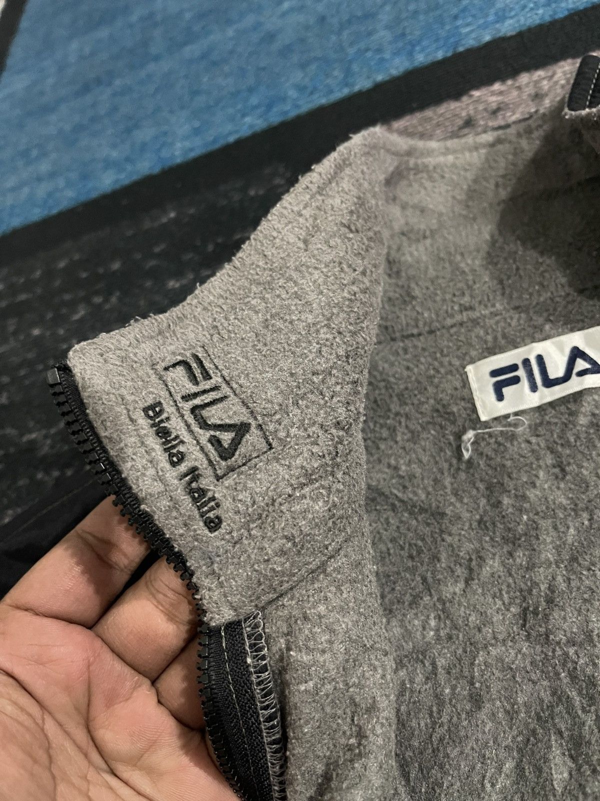Fila × Vintage Vintage Fila Biella Italia Big Logo fleece Jacket Size US L / EU 52-54 / 3 - 16 Thumbnail