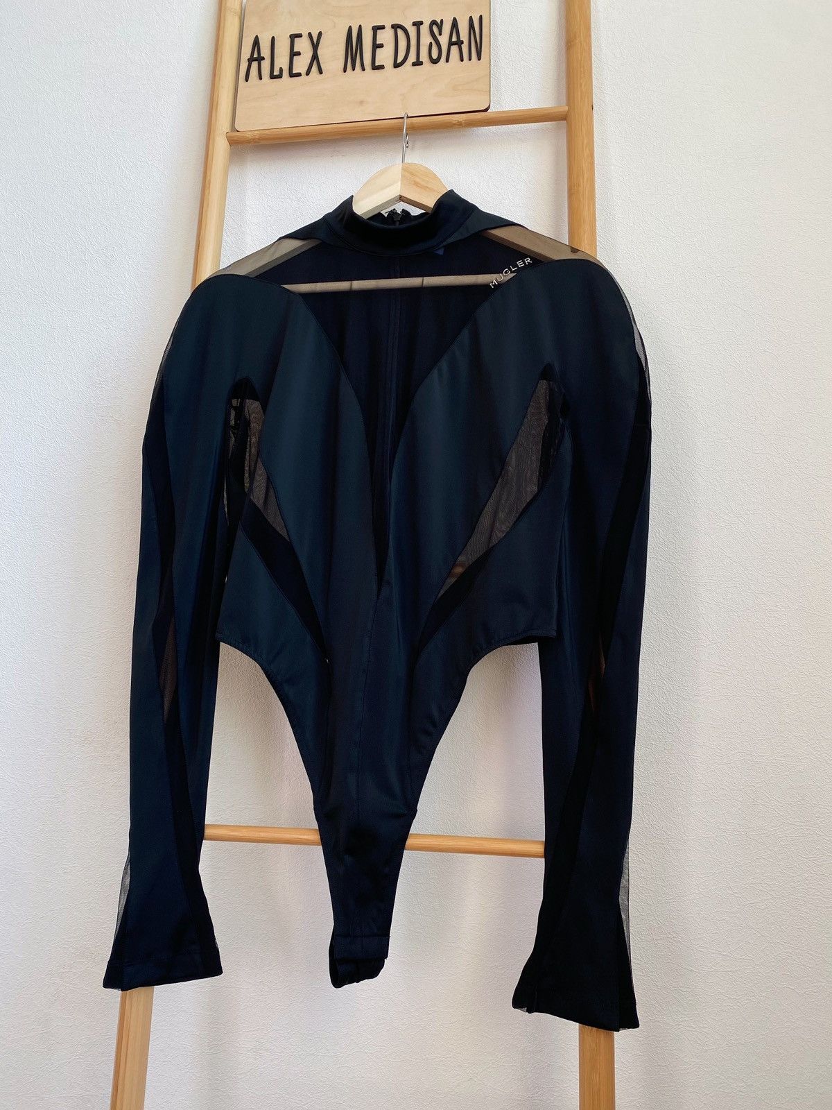 H&M × Mugler × Thierry Mugler Mugler x H&M Mesh Panelled Bodysuit Size L / US 10 / IT 46 - 1 Thumbnail