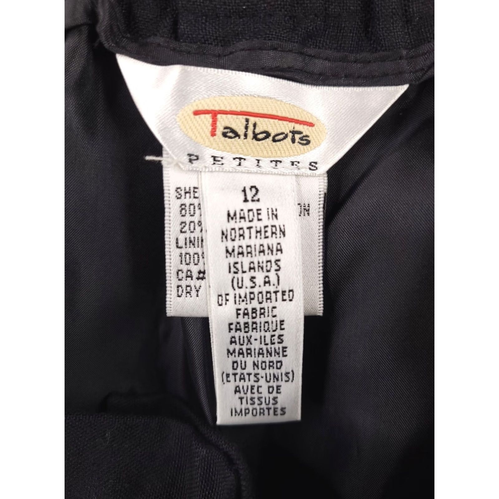 Talbots Talbots Linen Rayon Pants Womens 12P Petite Black High Rise Pants Solid Size 34" / US 12 / IT 48 - 3 Thumbnail