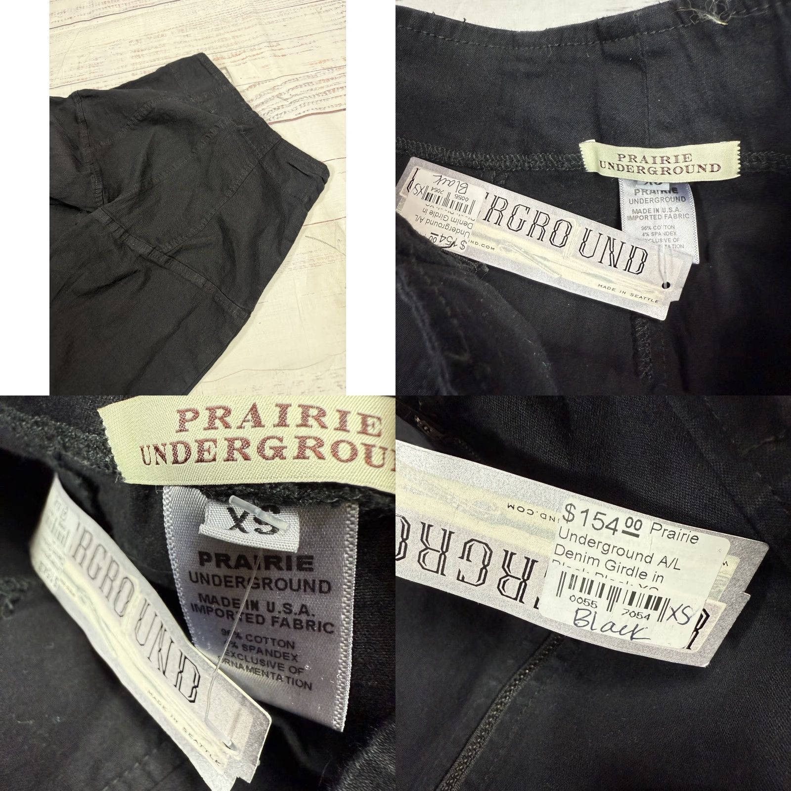 Vintage Prairie Underground Black Pants Front Zip Slim Ankle XS NWT Womens Jeans Cotton Denim Slimming Closure Zip Size 26" / US 2 / IT 38 - 8 Thumbnail