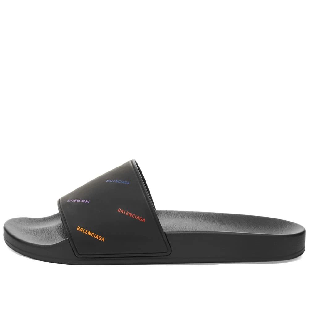 Balenciaga o1la1rc1a0824 Pride 22 Pool Slide Sandal Allover Logo Black Size US 14 / EU 47 - 1 Thumbnail