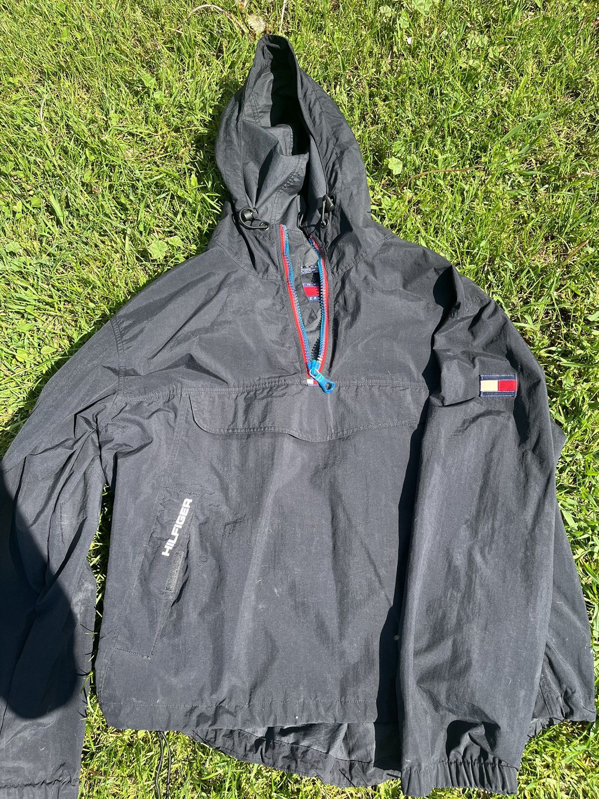 Tommy hilfiger blue rain jacket sales