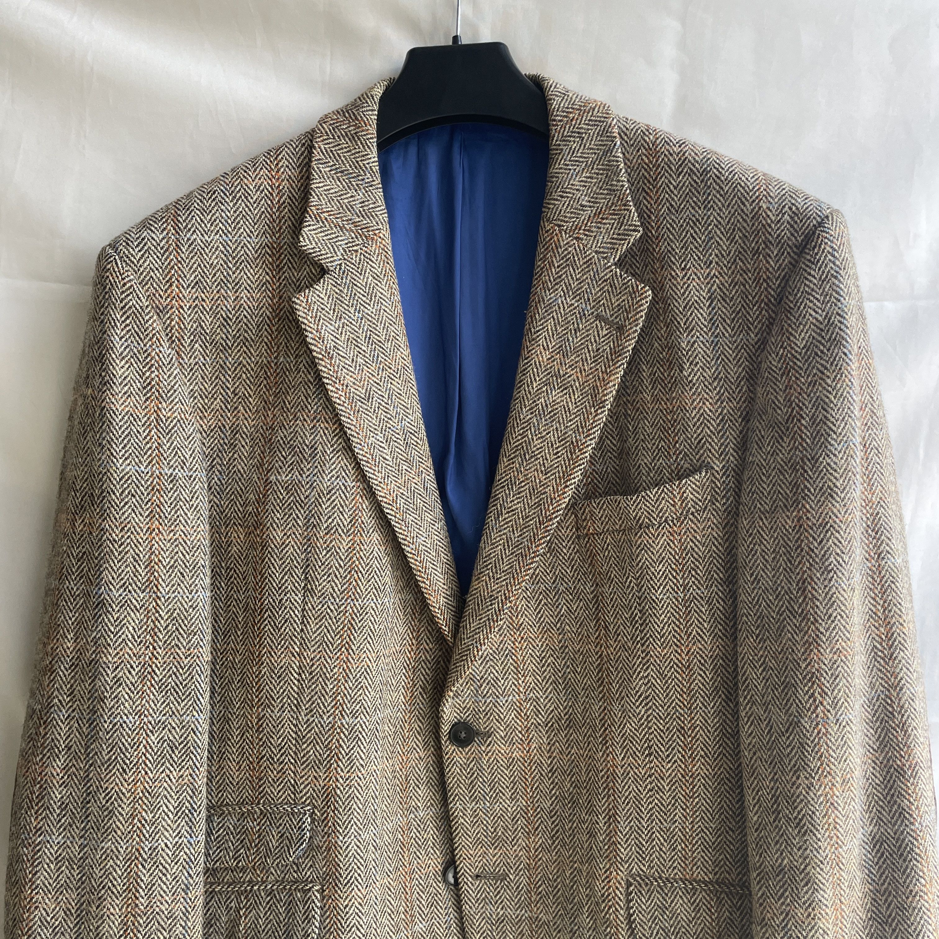 Other Share Wellington Bilmore Herringbone Harris Tweed Sport Coat Size 50R - 4 Thumbnail