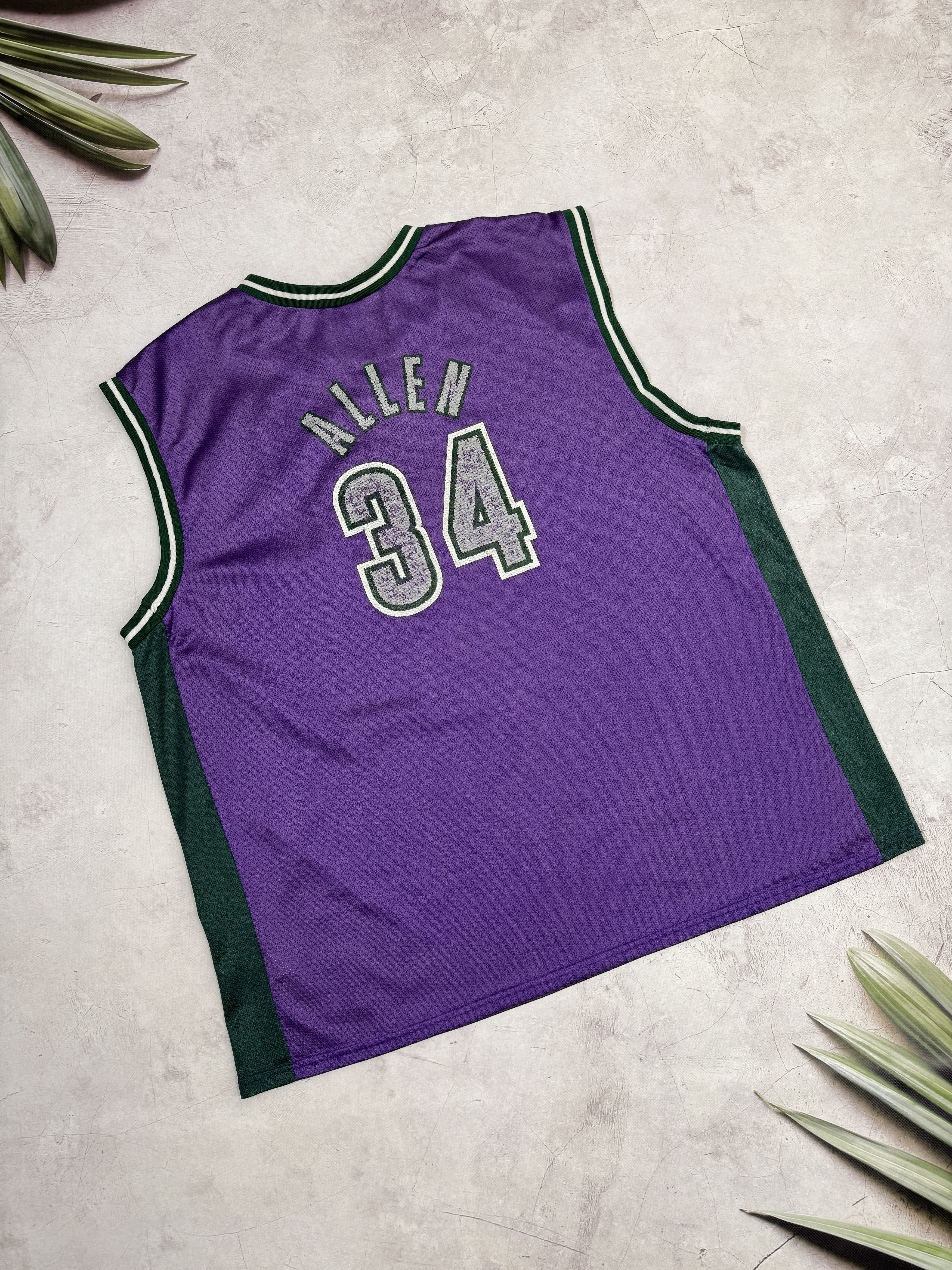 Champion Vintage Milwaukee Bucks #34 Ray Allen NBA Jersey by Champion Size US XL / EU 56 / 4 - 12 Thumbnail