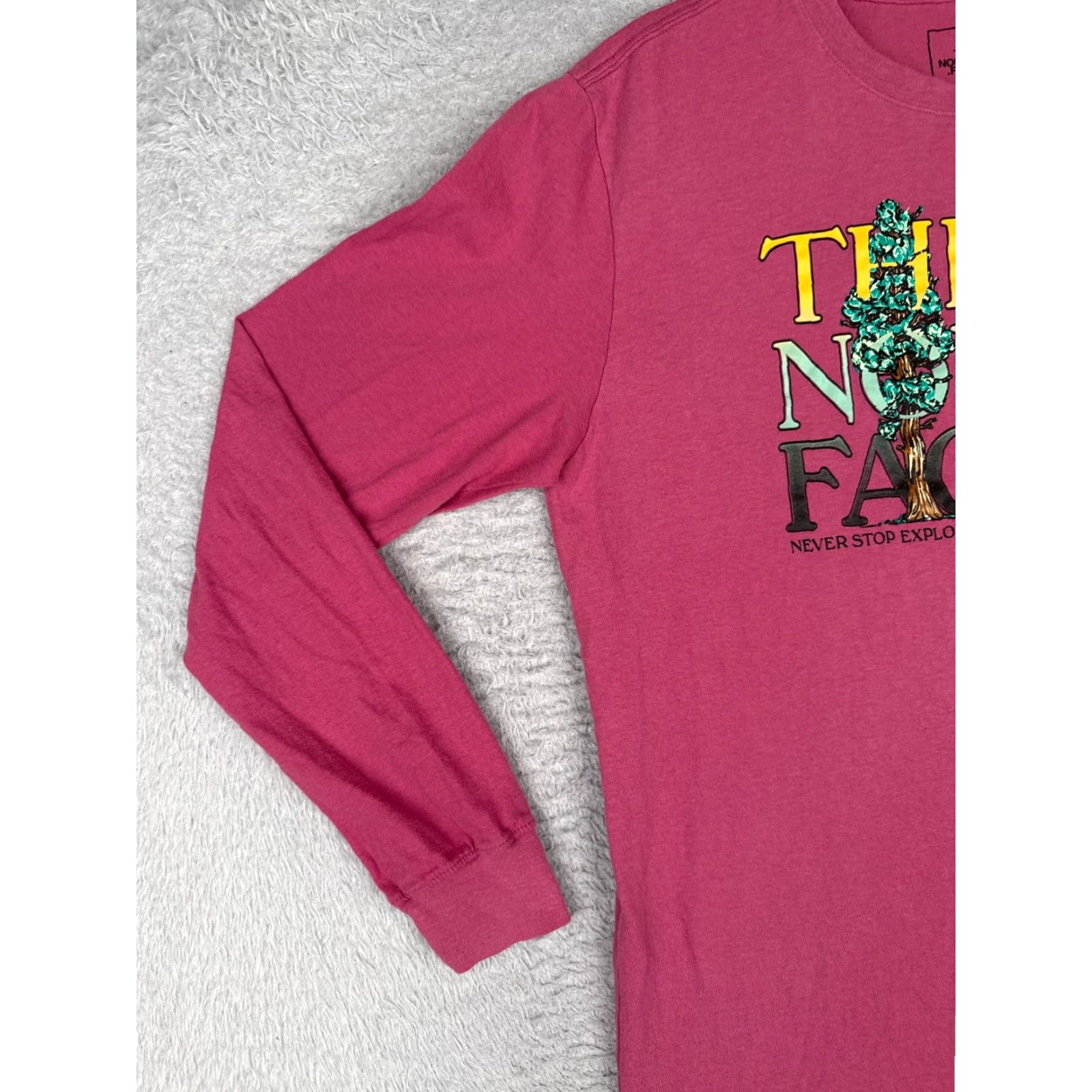 The North Face The North Face Men T-Shirt Shirt Adult Medium Pink Long Sleeve Crew Neck Cotton Blend Jersey Logo All Seasons Slimming Size US M / EU 48-50 / 2 - 3 Thumbnail