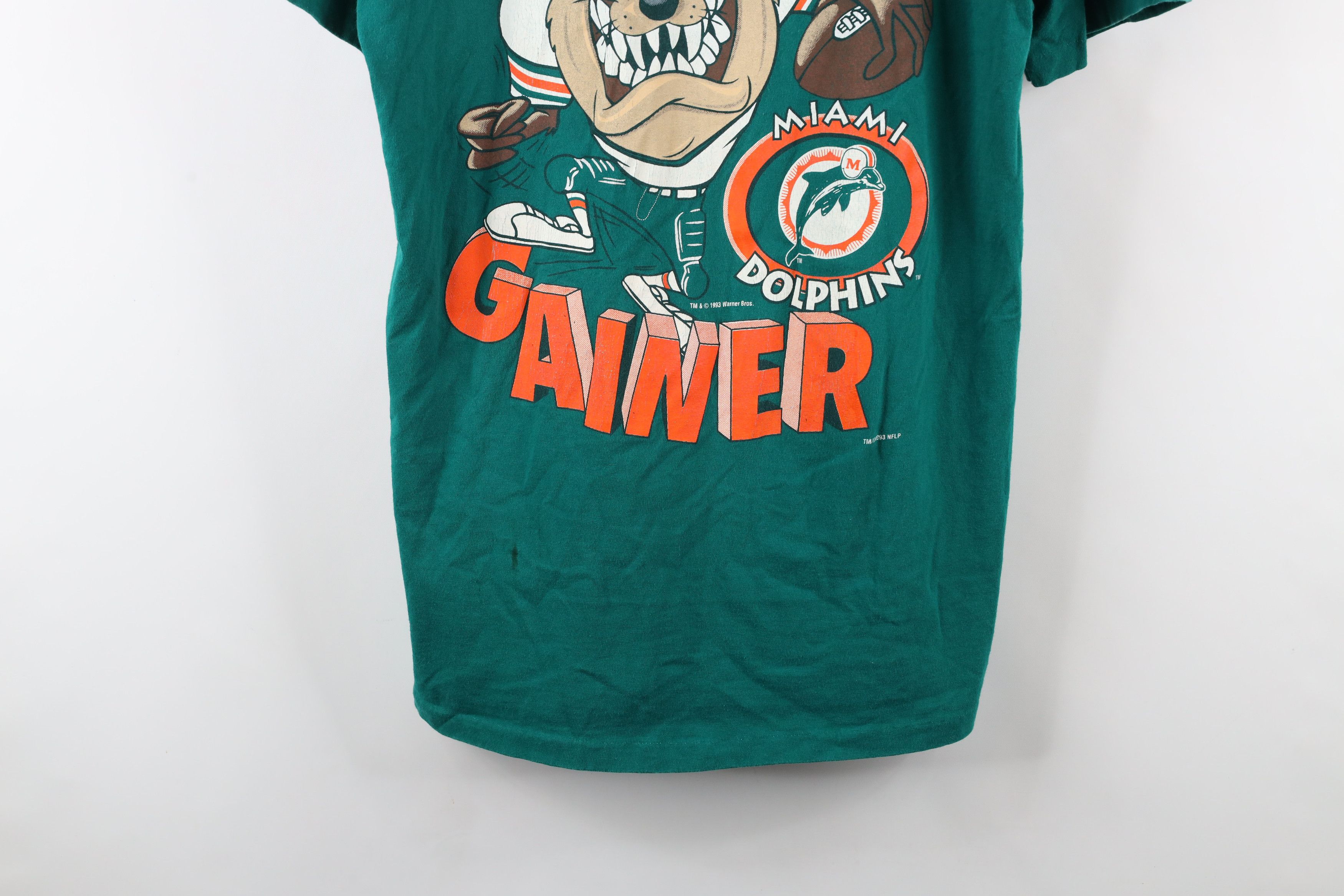 Vintage Vintage 90s Tazmanian Devil Miami Dolphins T-Shirt USA Size US L / EU 52-54 / 3 - 3 Thumbnail