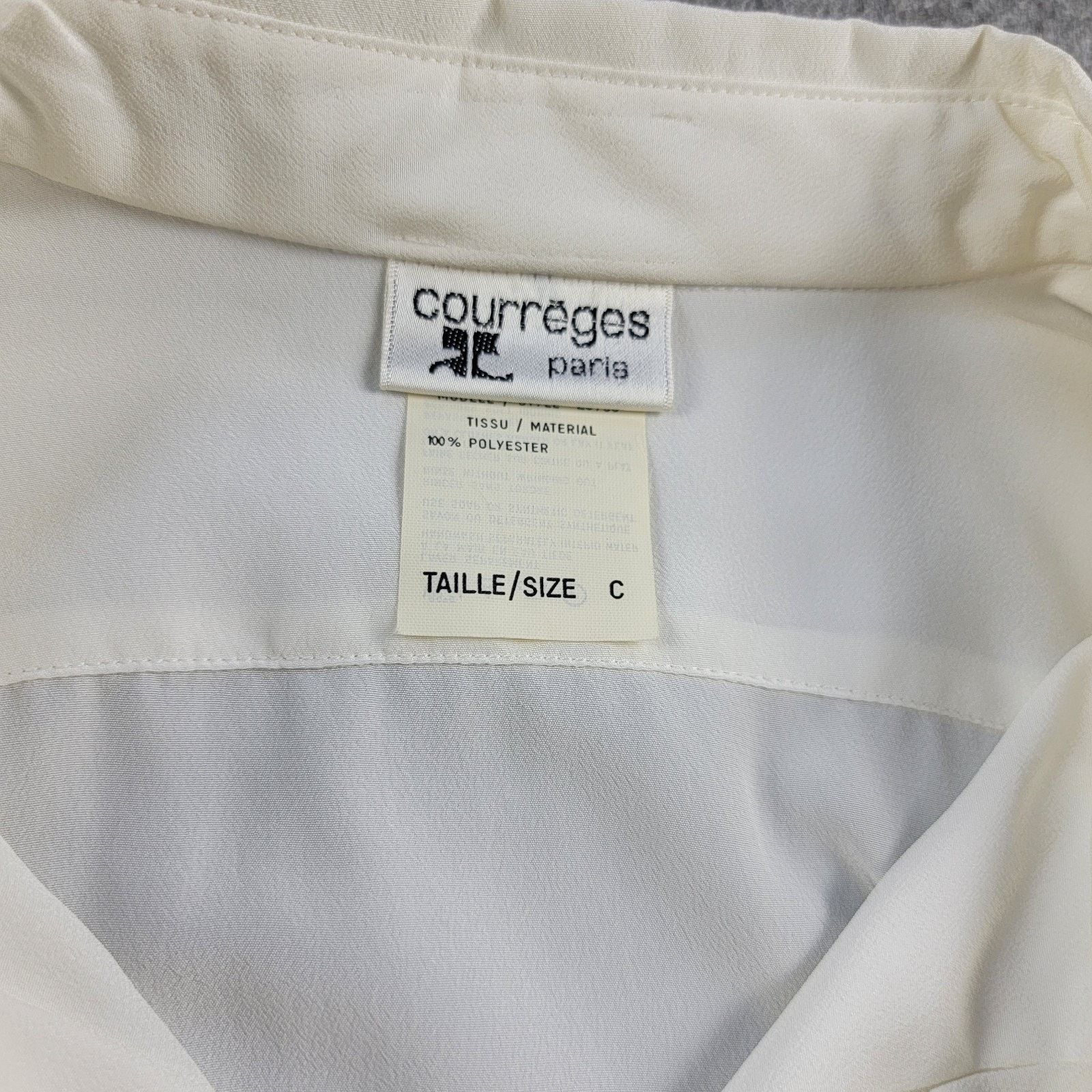 Courreges Courreges Vintage Polyester Pleated Button Down Shirt France Size M / US 6-8 / IT 42-44 - 8 Thumbnail