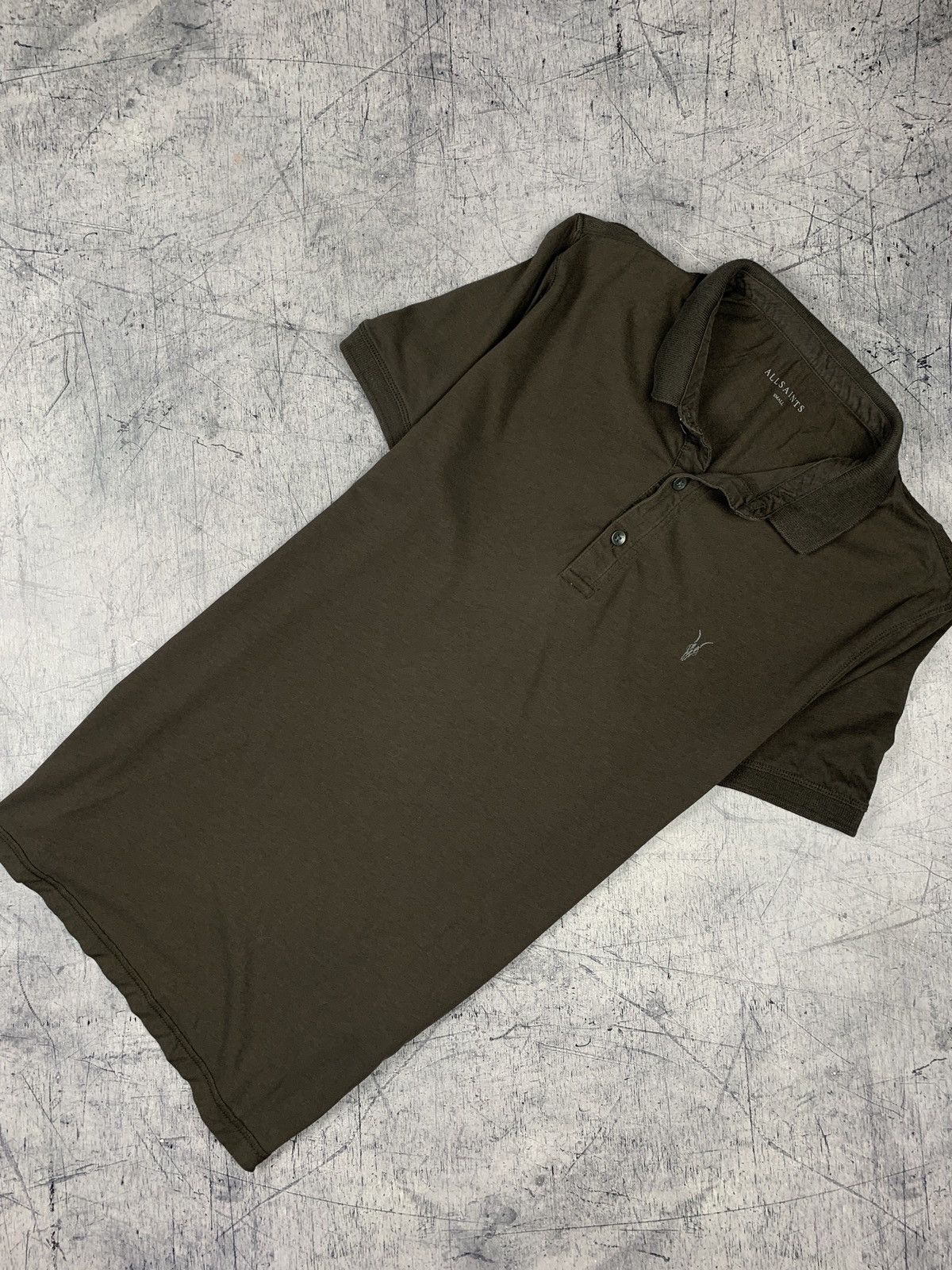 Allsaints Allsaints Brown Polo Shirt Buttons Embroidered Logo Size US S / EU 44-46 / 1 - 1 Thumbnail