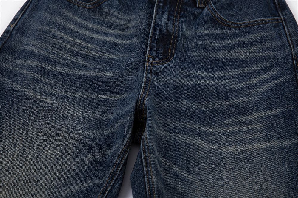 Jean Vintage men's casual drawstring distressed washed jeans Size US 32 / EU 48 - 4 Thumbnail
