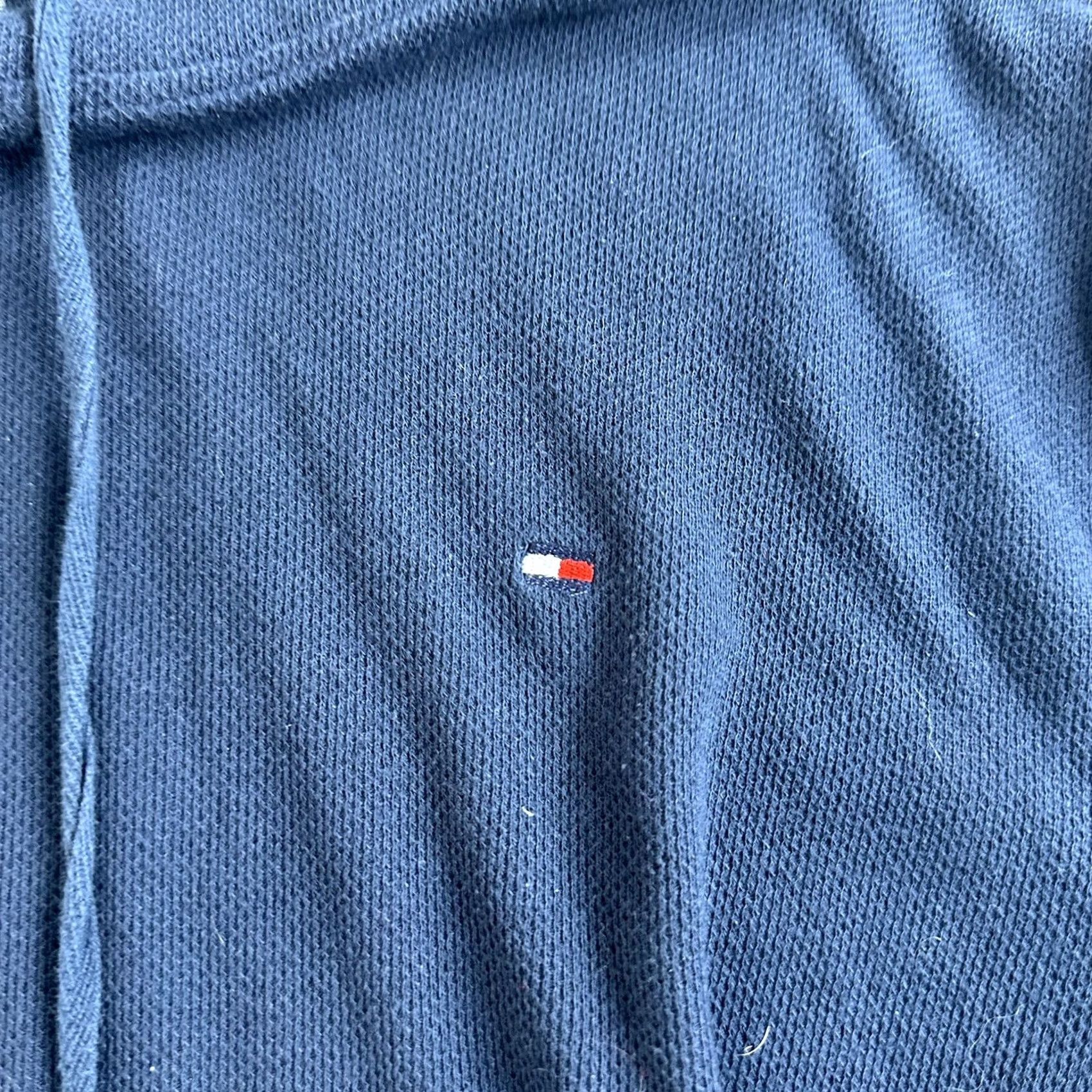 Tommy Hilfiger Tommy Hilfiger Hoodie Pullover Mens Large Waffle Knit Thermal Long Sleeve Blue Logo Embroidered Classic Knit All Seasons Size US L / EU 52-54 / 3 - 3 Thumbnail