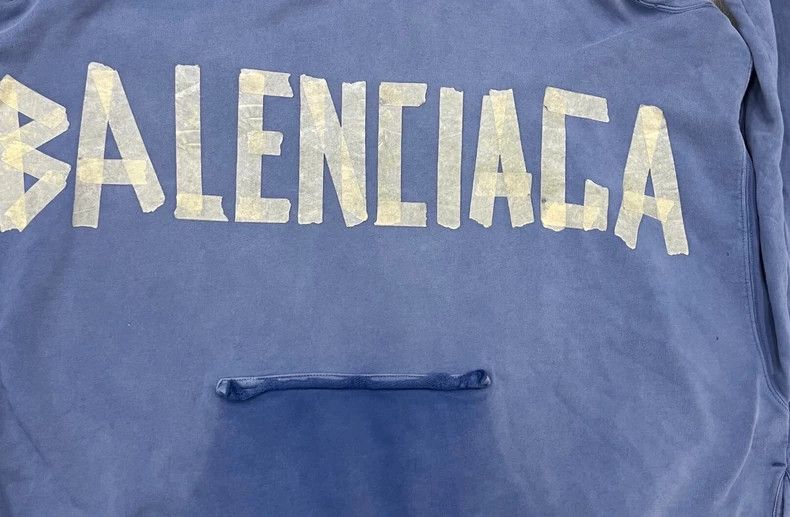 Balenciaga Balenciaga SS24 Ripped Letter Print Hooded Sweatshirt 2505- Size US S / EU 44-46 / 1 - 3 Thumbnail