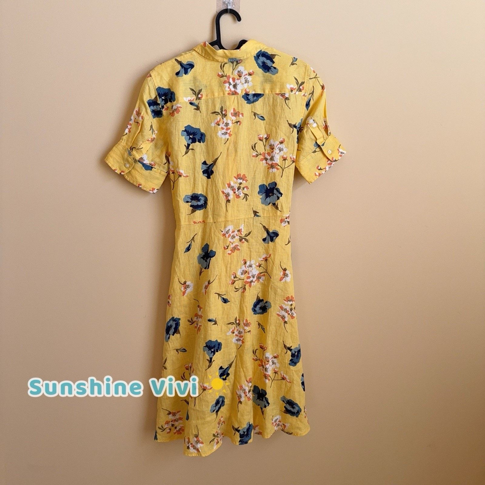 Polo Ralph Lauren NWT Polo Ralph Lauren Floral Woman Dress Yellow Short Sleeve Size S / US 4 / IT 40 - 4 Thumbnail