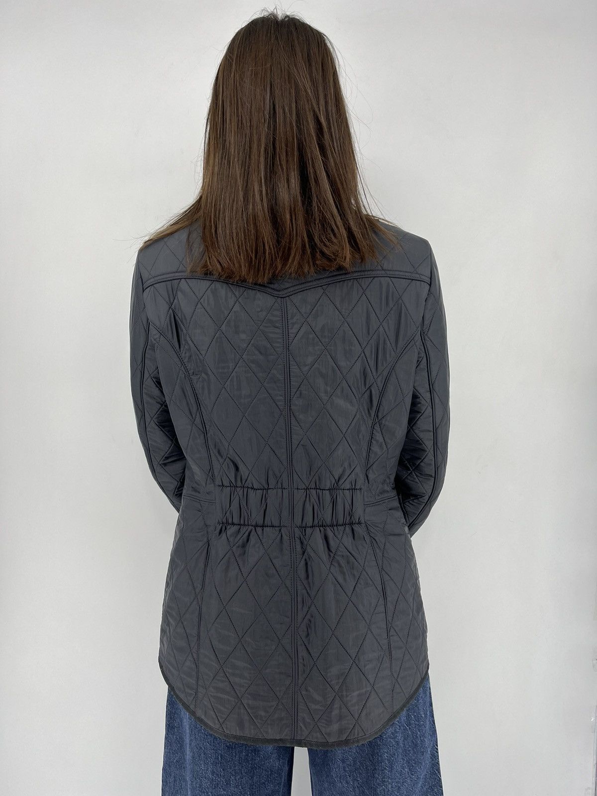 Barbour × Vintage Barbour Flyweight Cavalry Women's Quilted Navy Zip Jacket Size M / US 6-8 / IT 42-44 - 5 Thumbnail