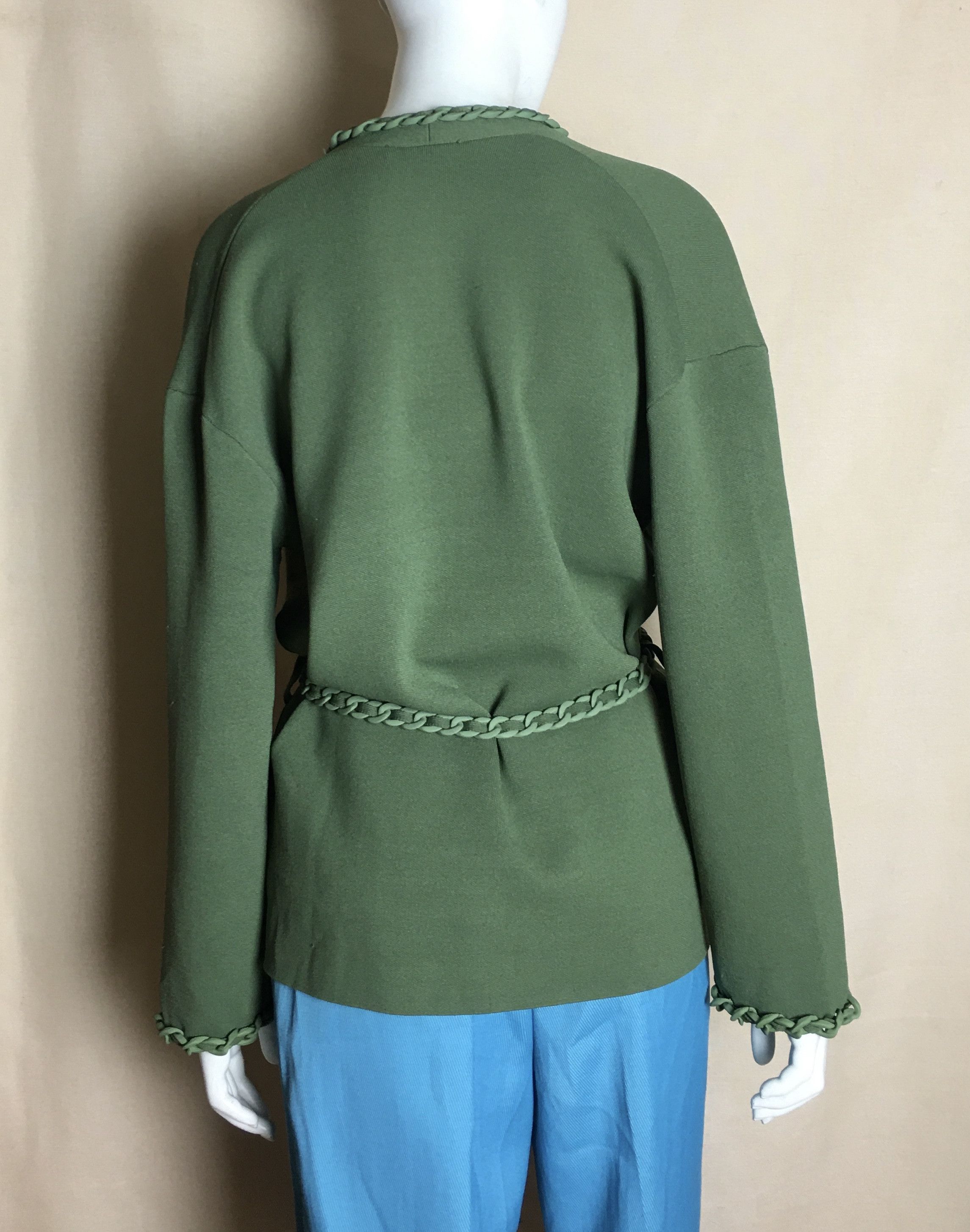Maje Maje Green Cardigan with Braided Trim Size 3/L Size L / US 10 / IT 46 - 9 Thumbnail