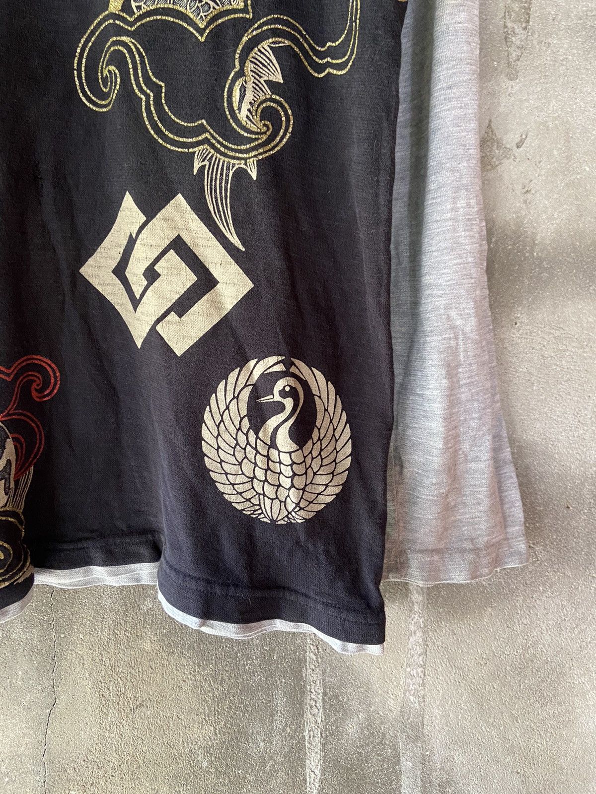 Japanese Brand SPACE OPERA DRAGON DOUBLE LAYER DISTRESSED LONG SLEEVE Size US M / EU 48-50 / 2 - 7 Thumbnail