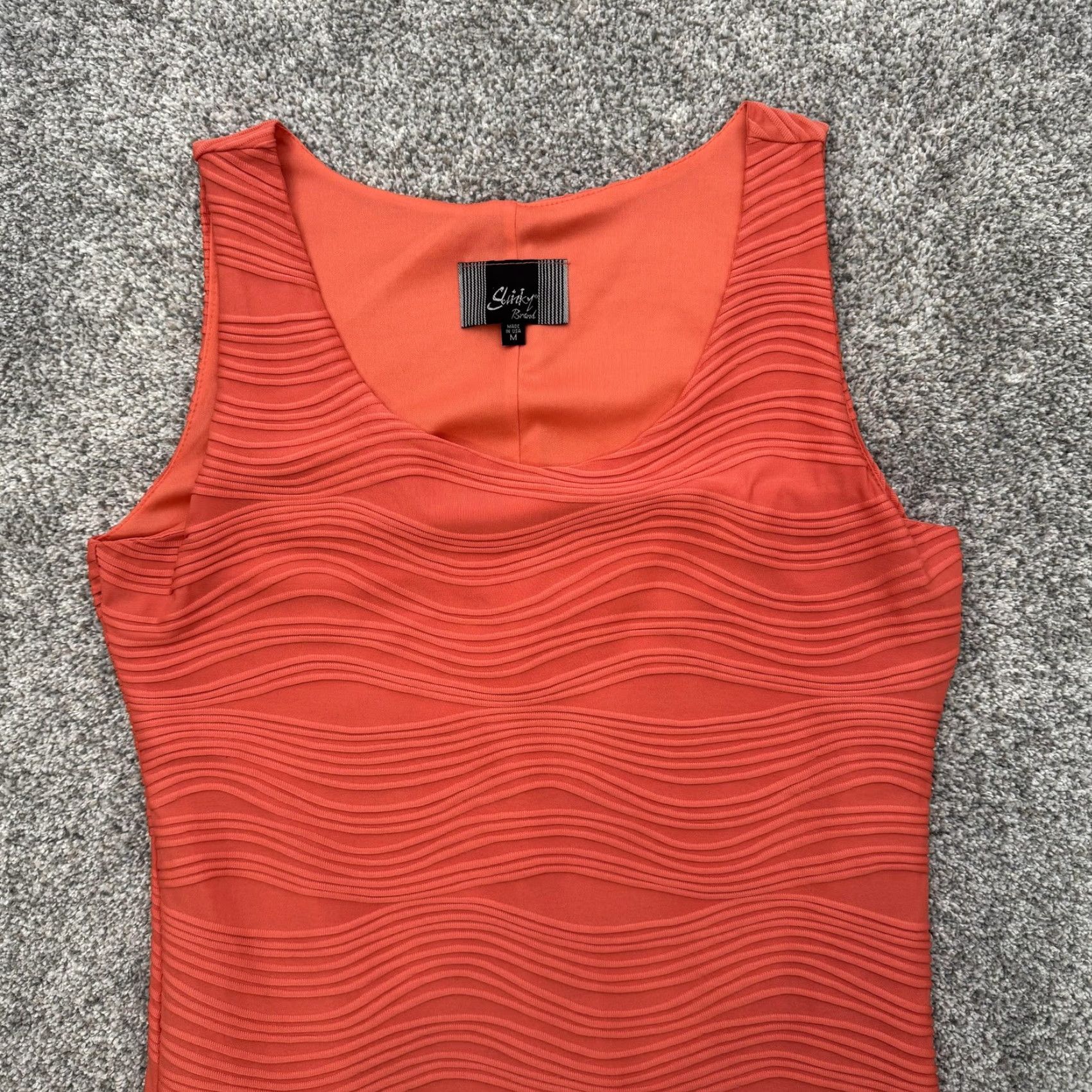 J Brand VINTAGE Slinky Brand Dress M Women Knee Length Pink Bodycon Tank Dress Sleeveless Scoop Neck 90s/2000s Clubwear Going Out Party/Cocktail Size M / US 6-8 / IT 42-44 - 4 Thumbnail