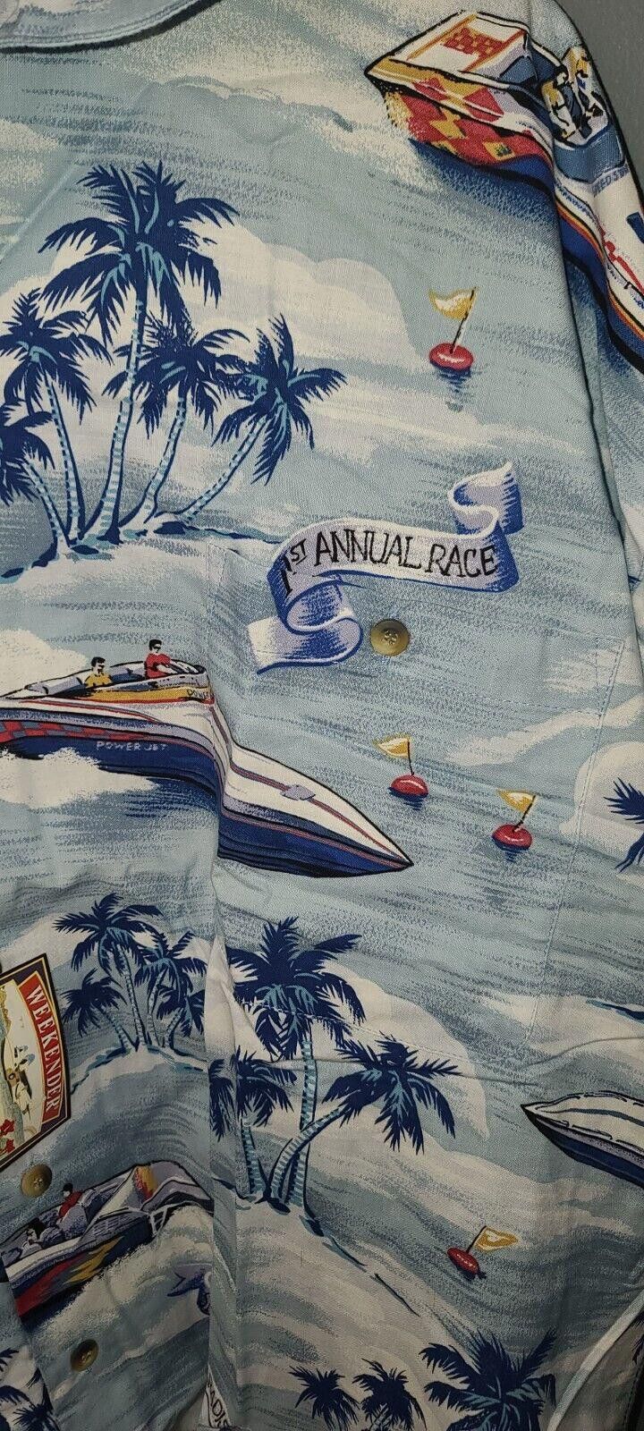 Designer Weekender Traveler Shirt Speedboats Men's 2X Hawaiian XXL Size US XXL / EU 58 / 5 - 2 Thumbnail