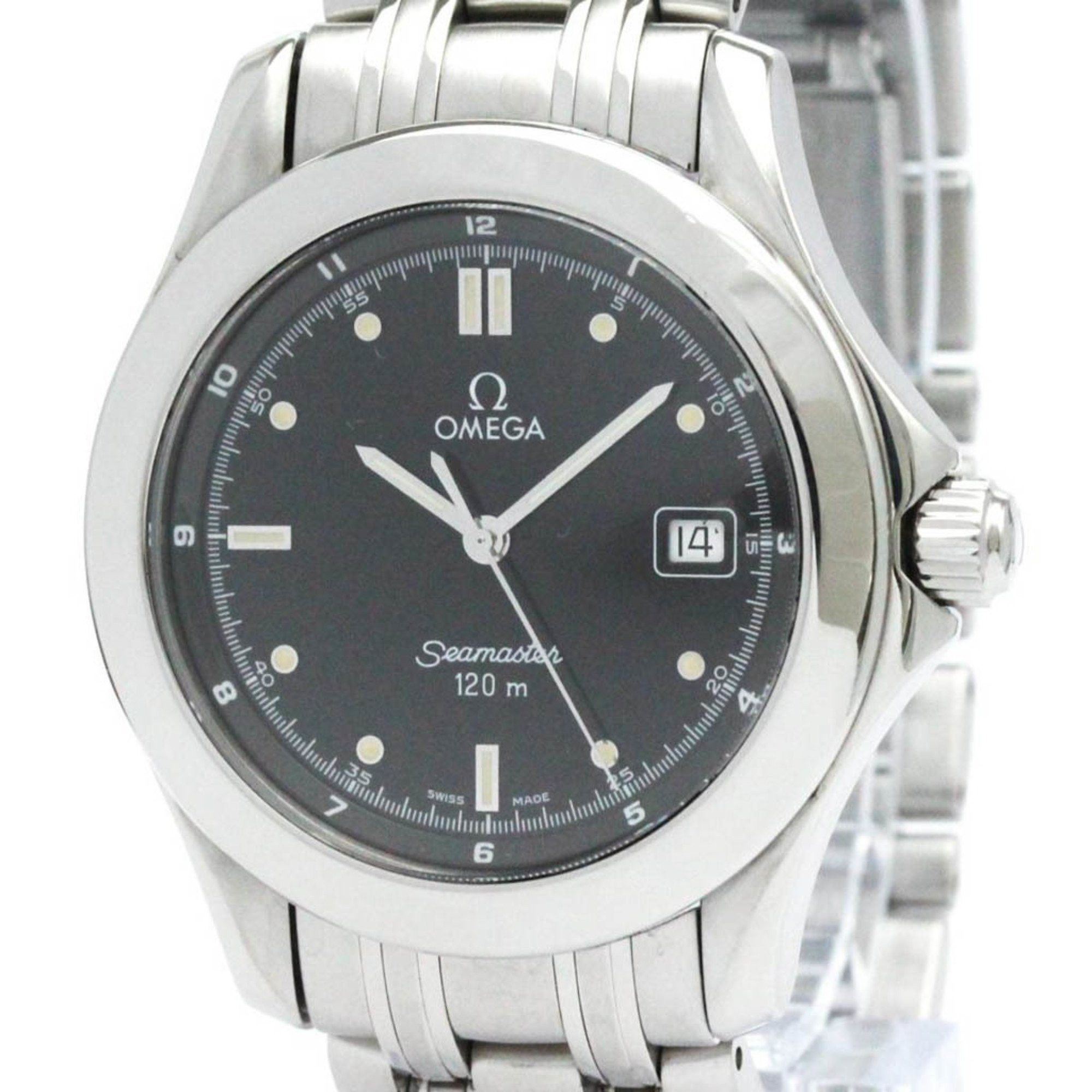 Polished Omega Seamaster 120M Stainless Steel Quartz Mens Watch 2511.50 Bf582075 in Black, Women's