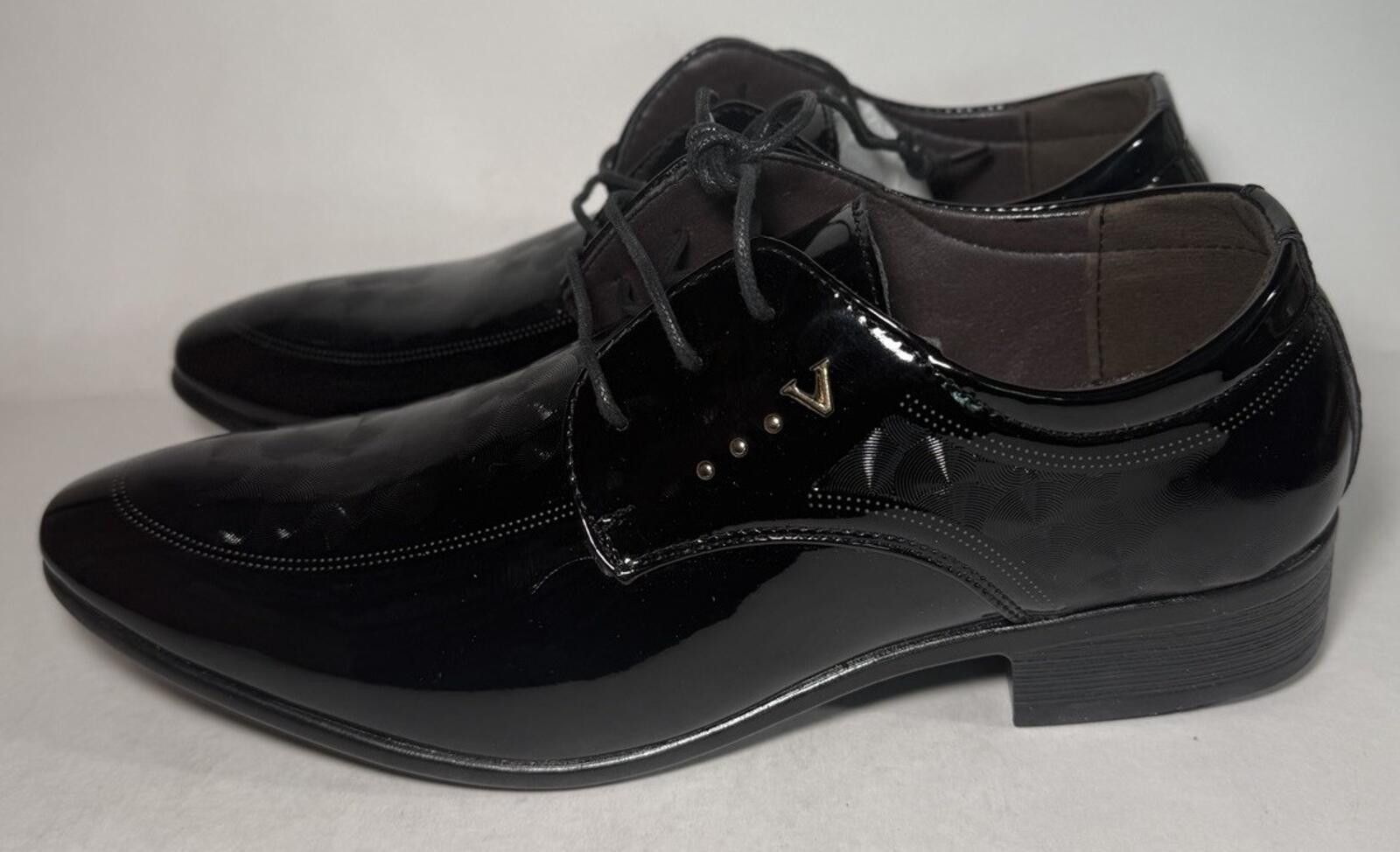 Other Mens Fashion Derby Dress Shoes Pointed Toe Lace Up Black Size US 11.5 / EU 44-45 - 1 Thumbnail