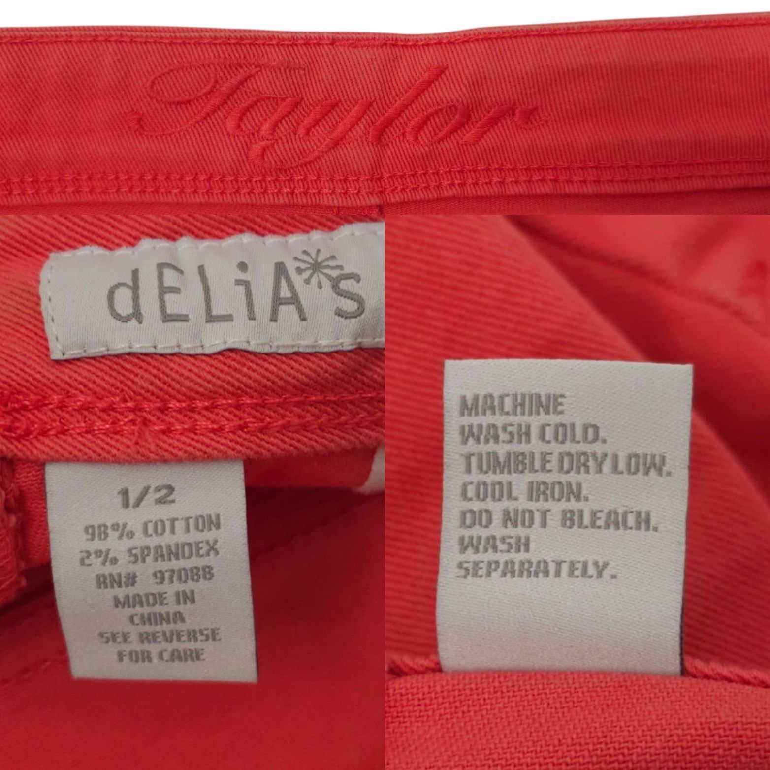 Other Delias Taylor Cut Off Denim Shorts Pink Coral Size 1/2 Low R Size 28" / US 6 / IT 42 - 8 Thumbnail