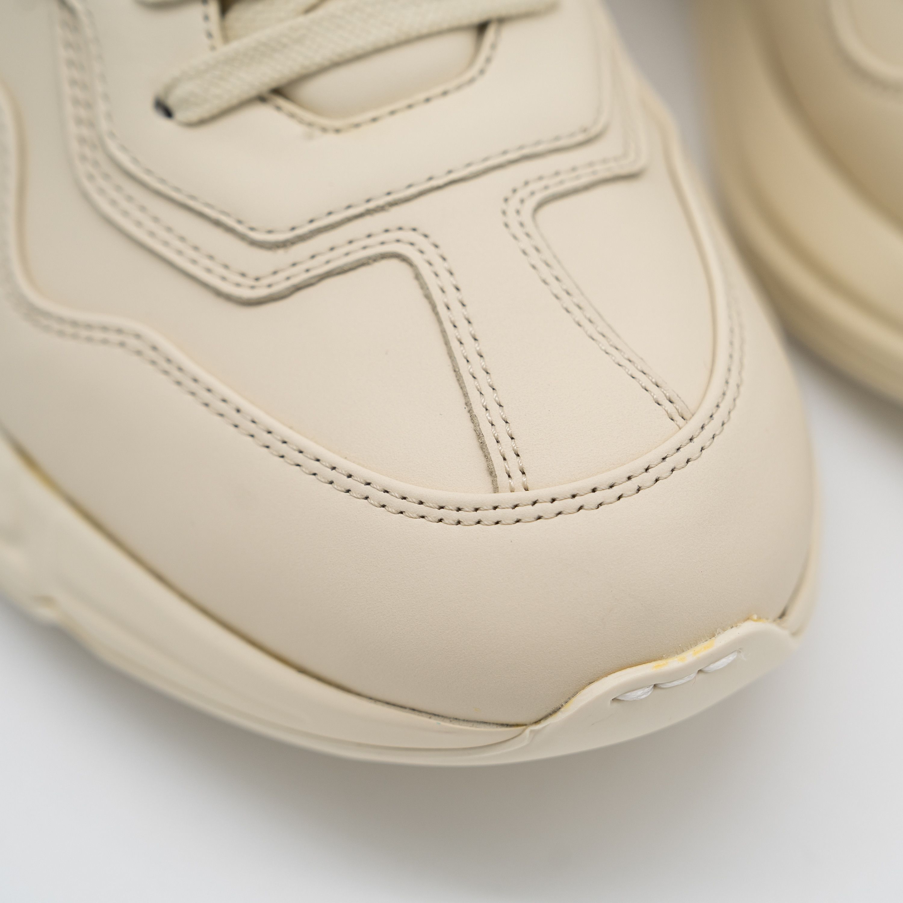 Gucci Gucci Rhyton Ivory Blue GG Cut Out Logo Leather Sneakers Size US 11.5 / EU 44-45 - 7 Thumbnail