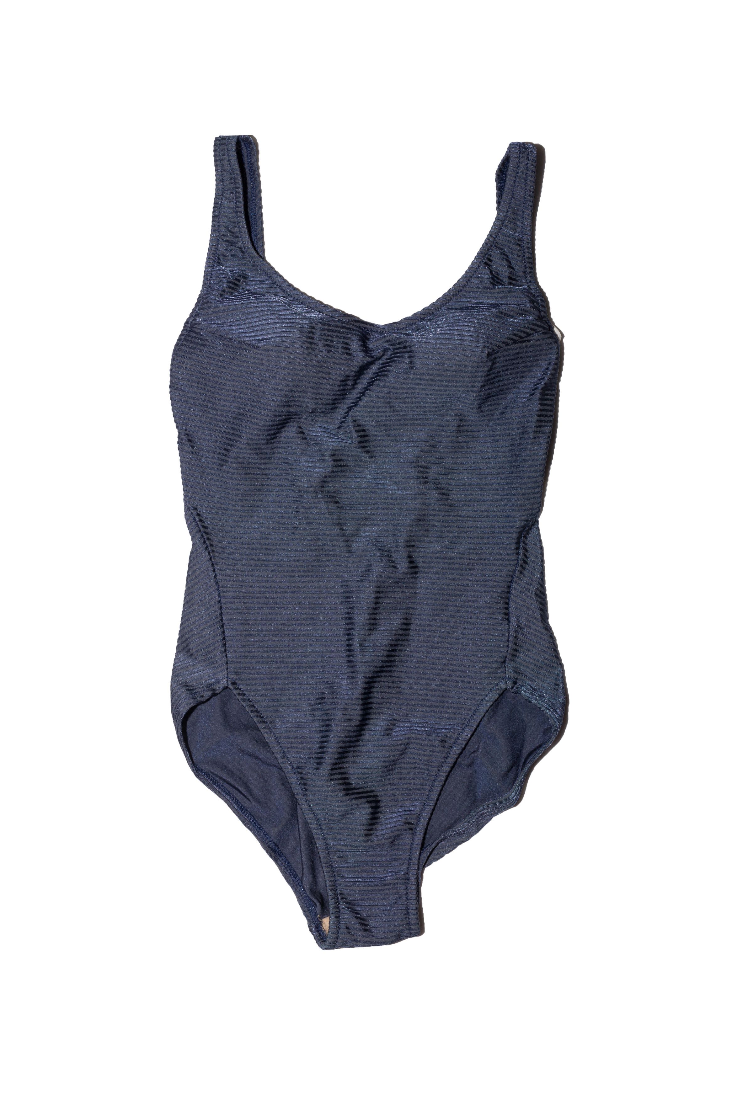 Issey Miyake RIB PLEATED BLUE SWIMSUIT Size ONE SIZE - 1 Thumbnail