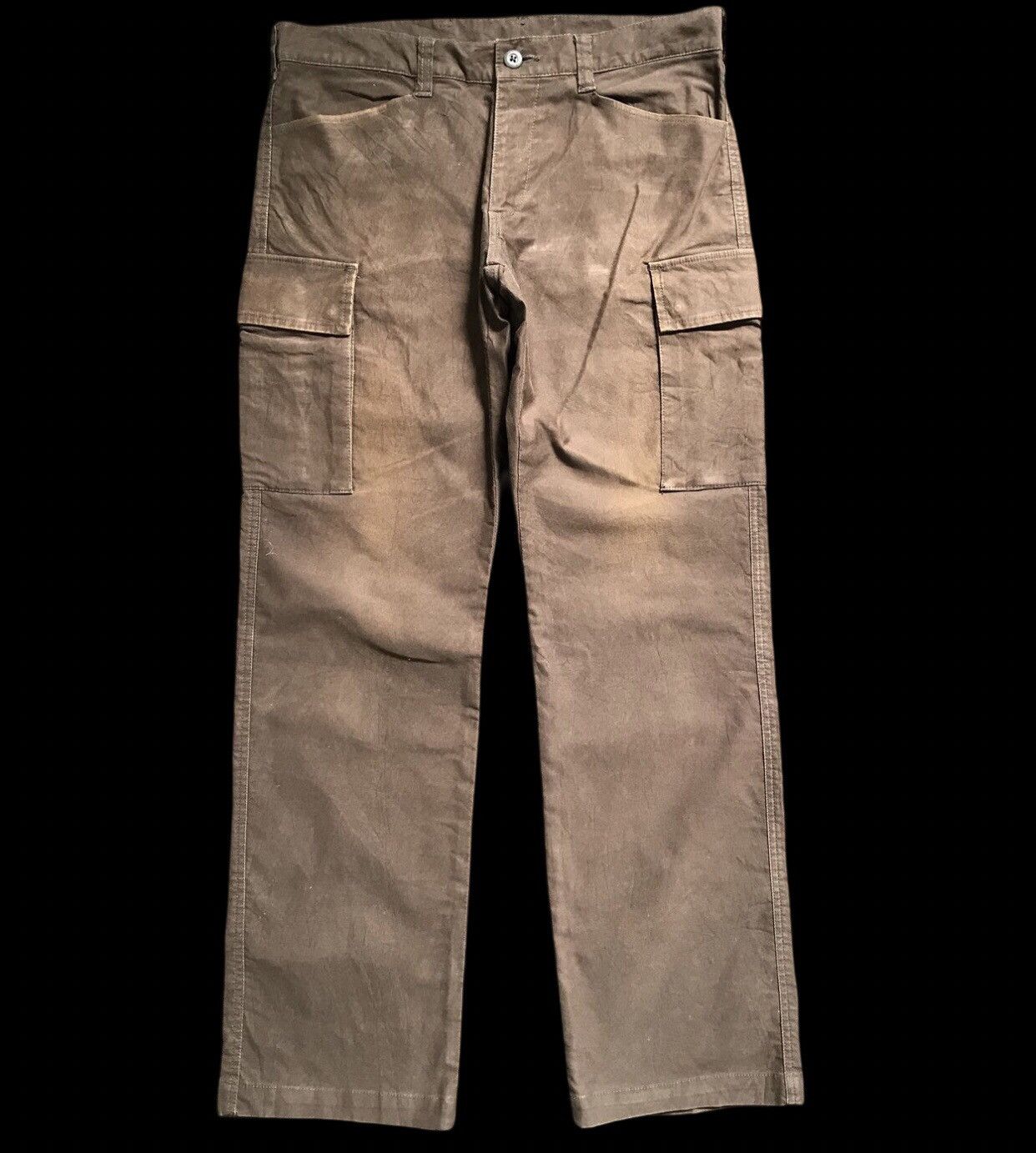Japanese Brand CP133 295291 Rusty Faded Design Cargo Pant Size US 33 - 2 Thumbnail