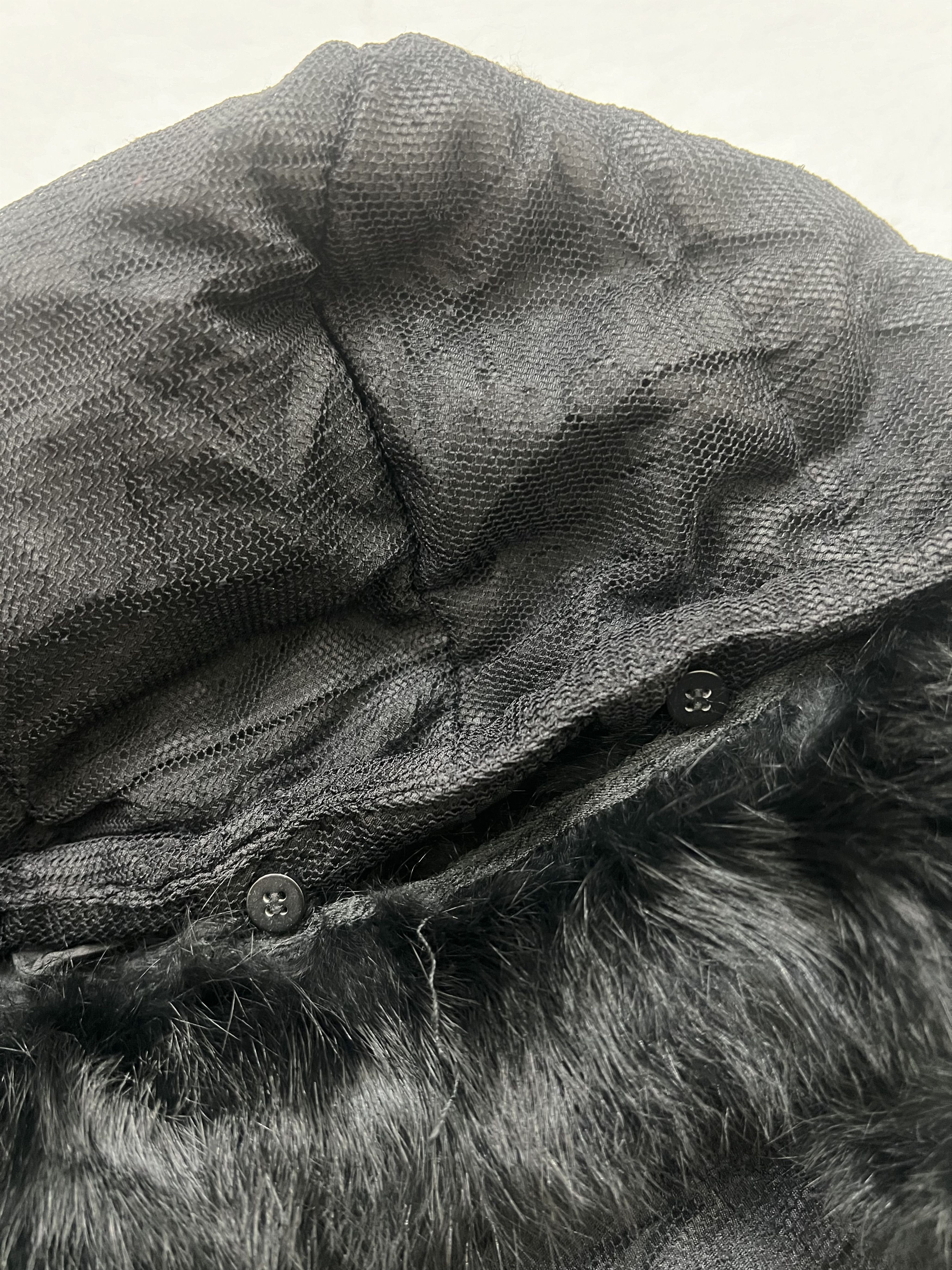 Japanese Brand 2000s Vkei Y's Fur Hodded Mesh Hybrid y2k Lgb Ifsixwasnine Size US XS / EU 42 / 0 - 7 Thumbnail