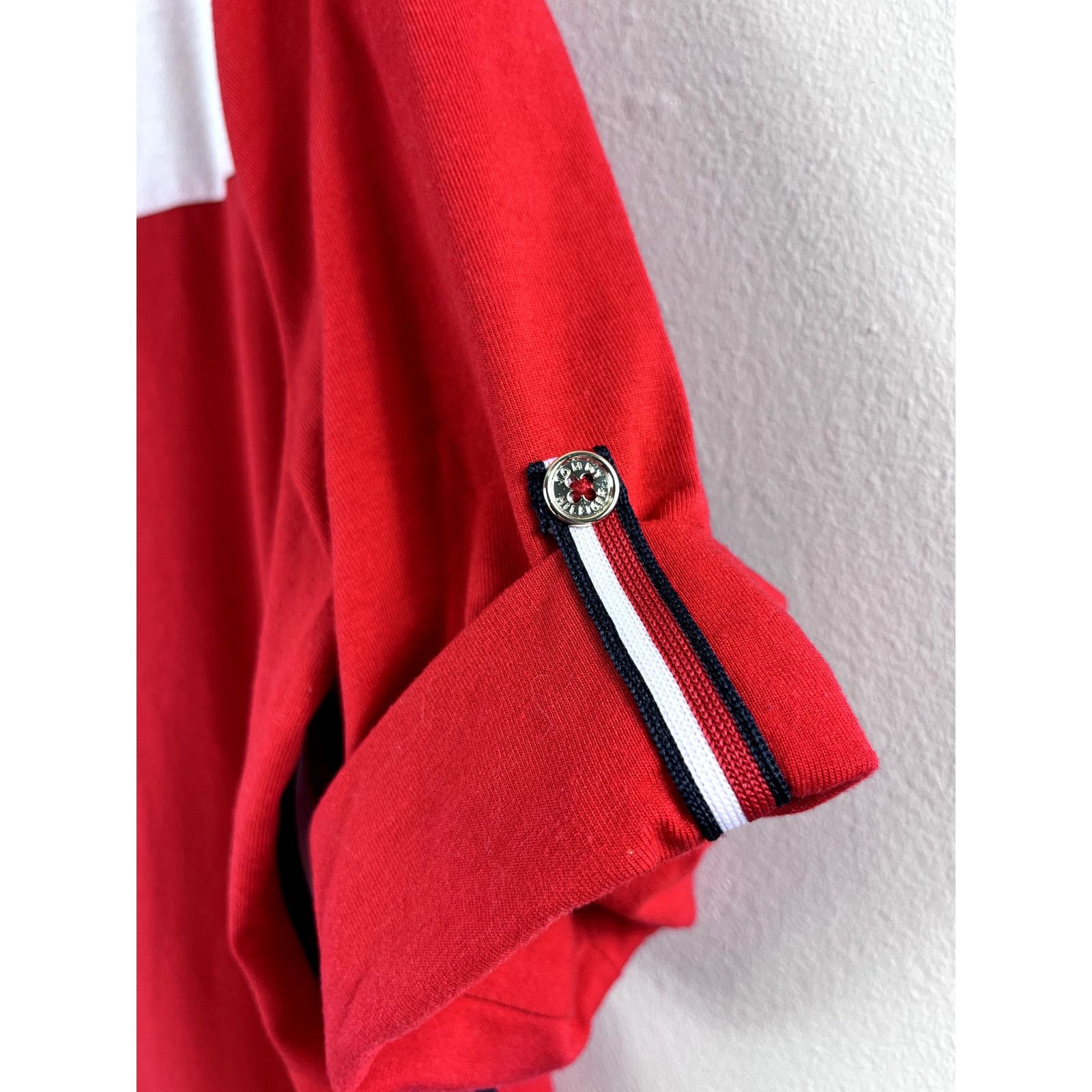 Tommy Hilfiger Red Women's Colorblock Tommy Hilfiger Blouse L Size L / US 10 / IT 46 - 3 Thumbnail
