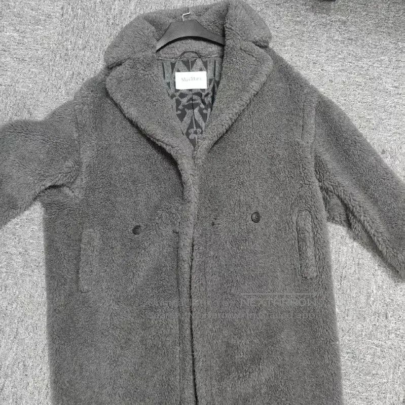 Max Mara MaxMara Gray Women's Overcoat Size L . Size L / US 10 / IT 46 - 1 Thumbnail