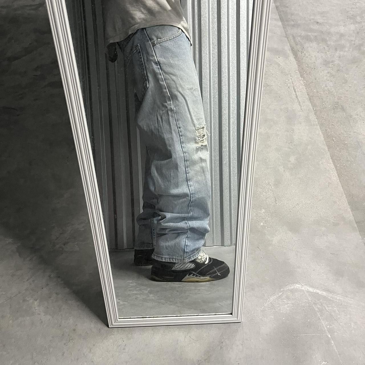 Japanese Brand Crazy Vintage Y2K/2000s Grunge Distressed Light Wash Denim Size US 34 / EU 50 - 2 Thumbnail