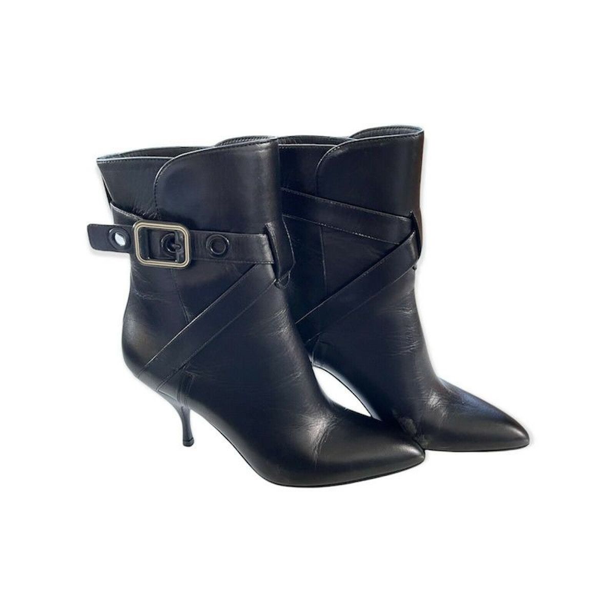 Bottega Veneta Bottega Veneta 533047 Women's Black Leather Ankle boots US 7 Size US 7 / IT 37 - 1 Thumbnail