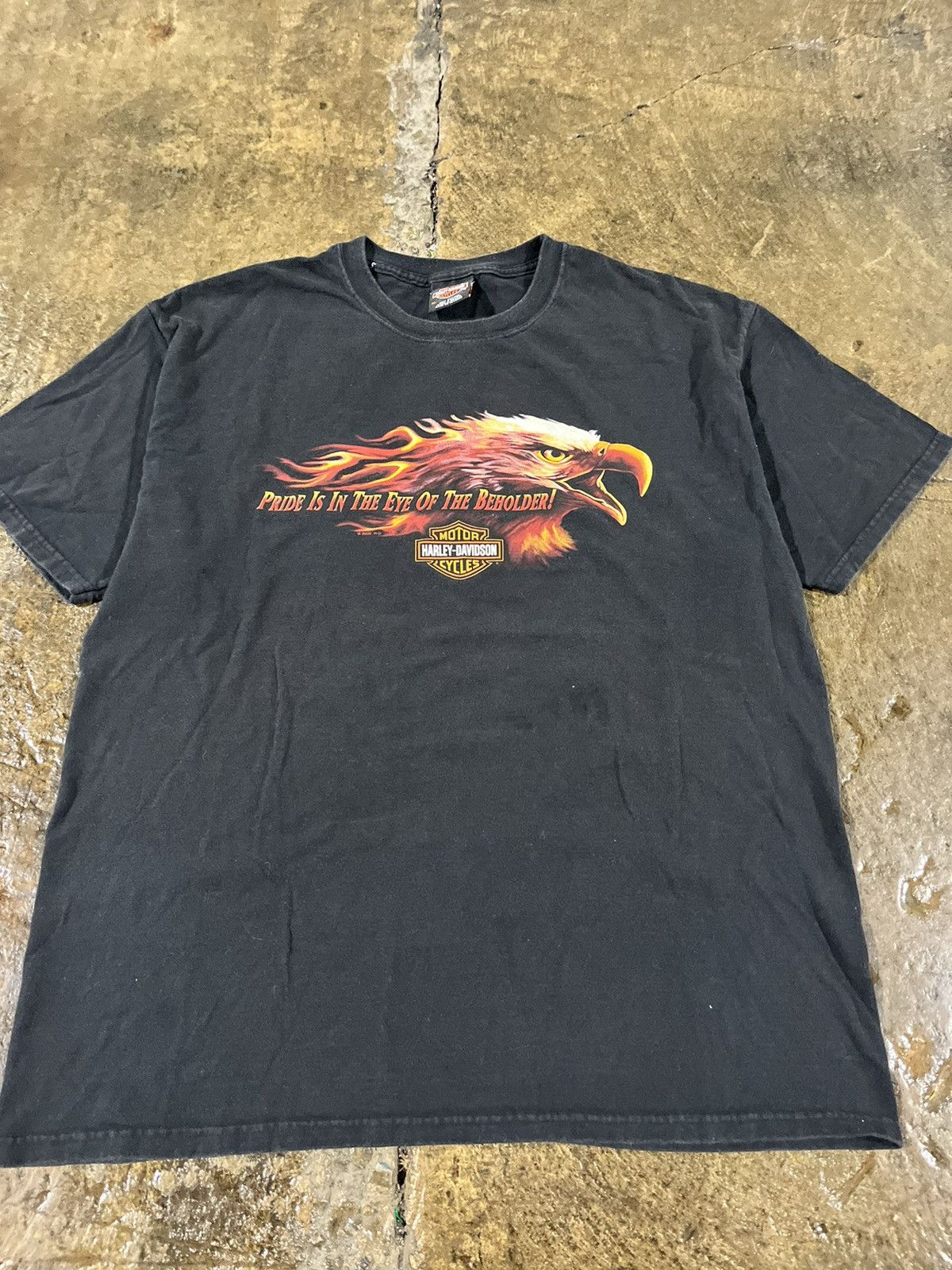 Harley Davidson × Vintage Crazy Vintage Y2K Harley Davidson Eagle Flames Tee Shirt Size US XL / EU 56 / 4 - 3 Thumbnail