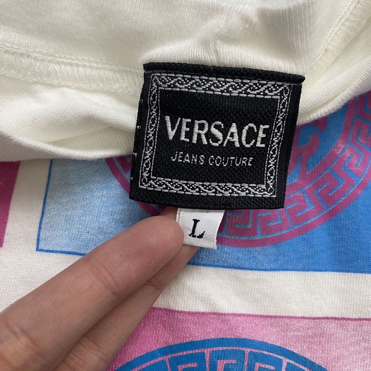 Versace Jeans Couture × Vintage Vintage 90s VERSACE JEANS COUTURE Italian Brand Logo Print Size US L / EU 52-54 / 3 - 5 Thumbnail