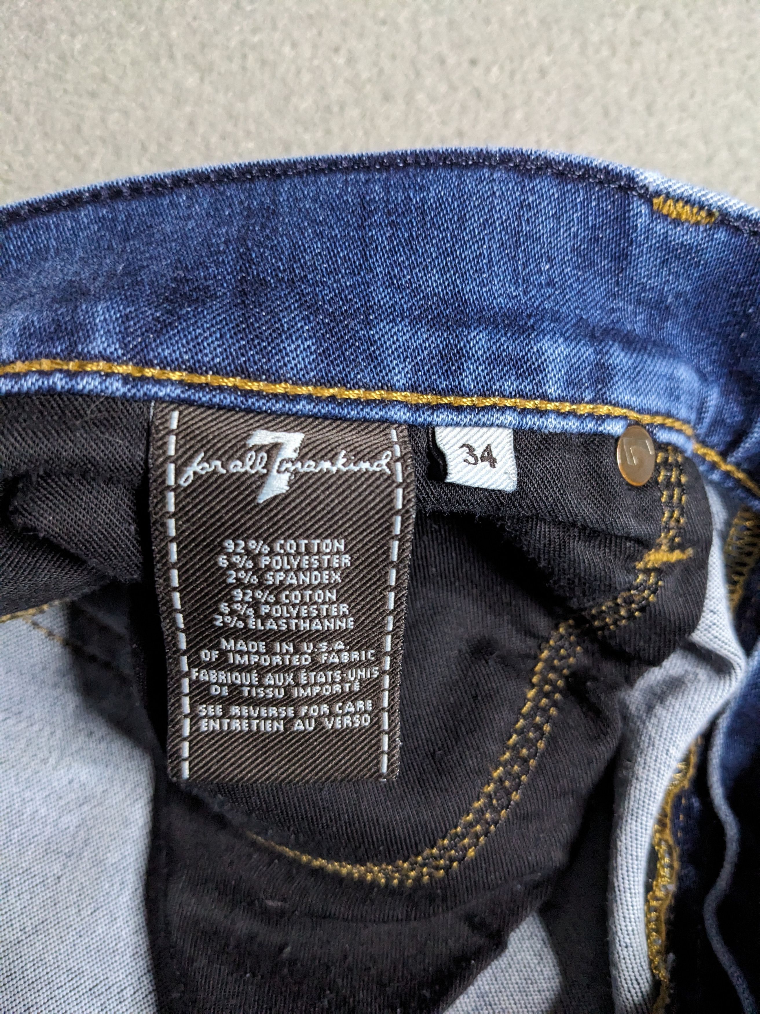 7 For All Mankind 7 For All Mankind Straight Luxe Performance Jeans 35x33 Size US 35 - 15 Thumbnail