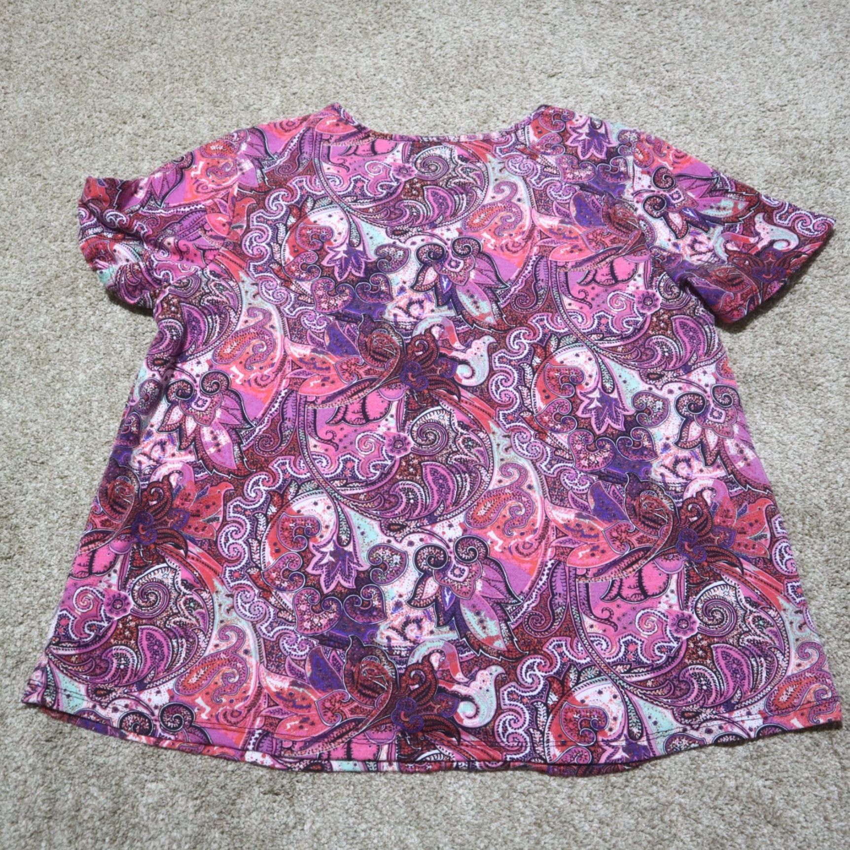 Pinko Kim Rogers Shirt Women 1X Multicolor Paisley Long Sleeve Button-Up Plus Size 1X Womens Size XL / US 12-14 / IT 48-50 - 7 Thumbnail