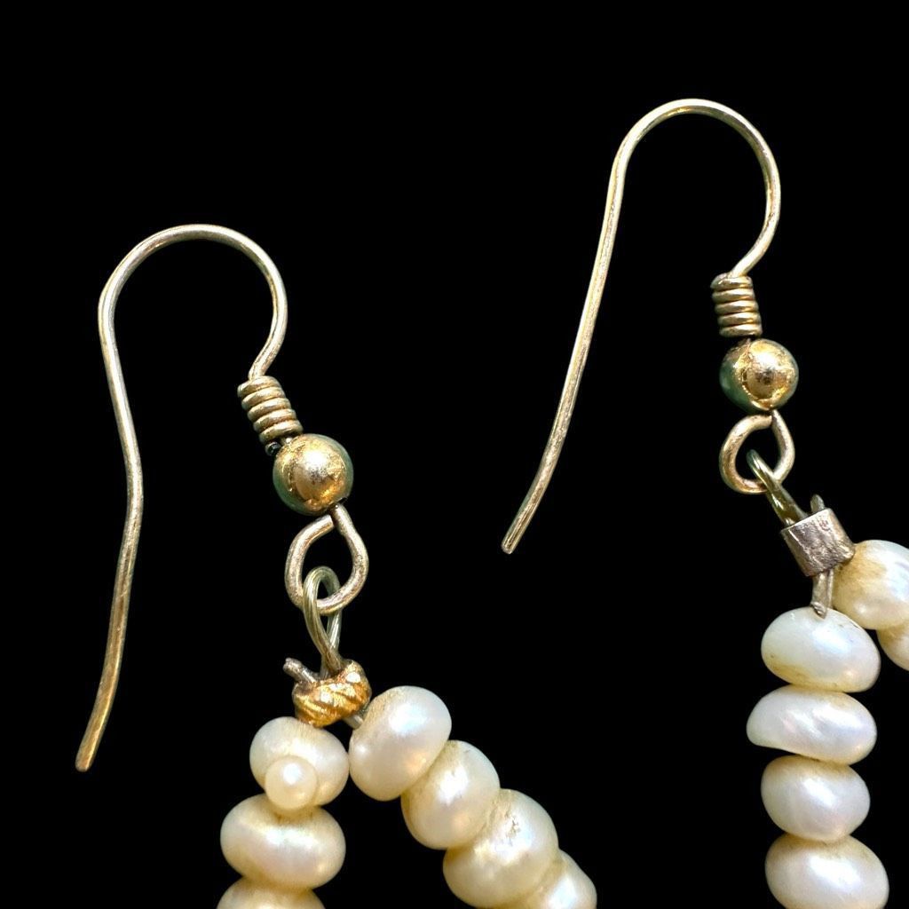 Other 10 Karat 10K Yellow Gold Genuine Pearl Hoop Dangle Dainty Ea Size ONE SIZE - 4 Thumbnail
