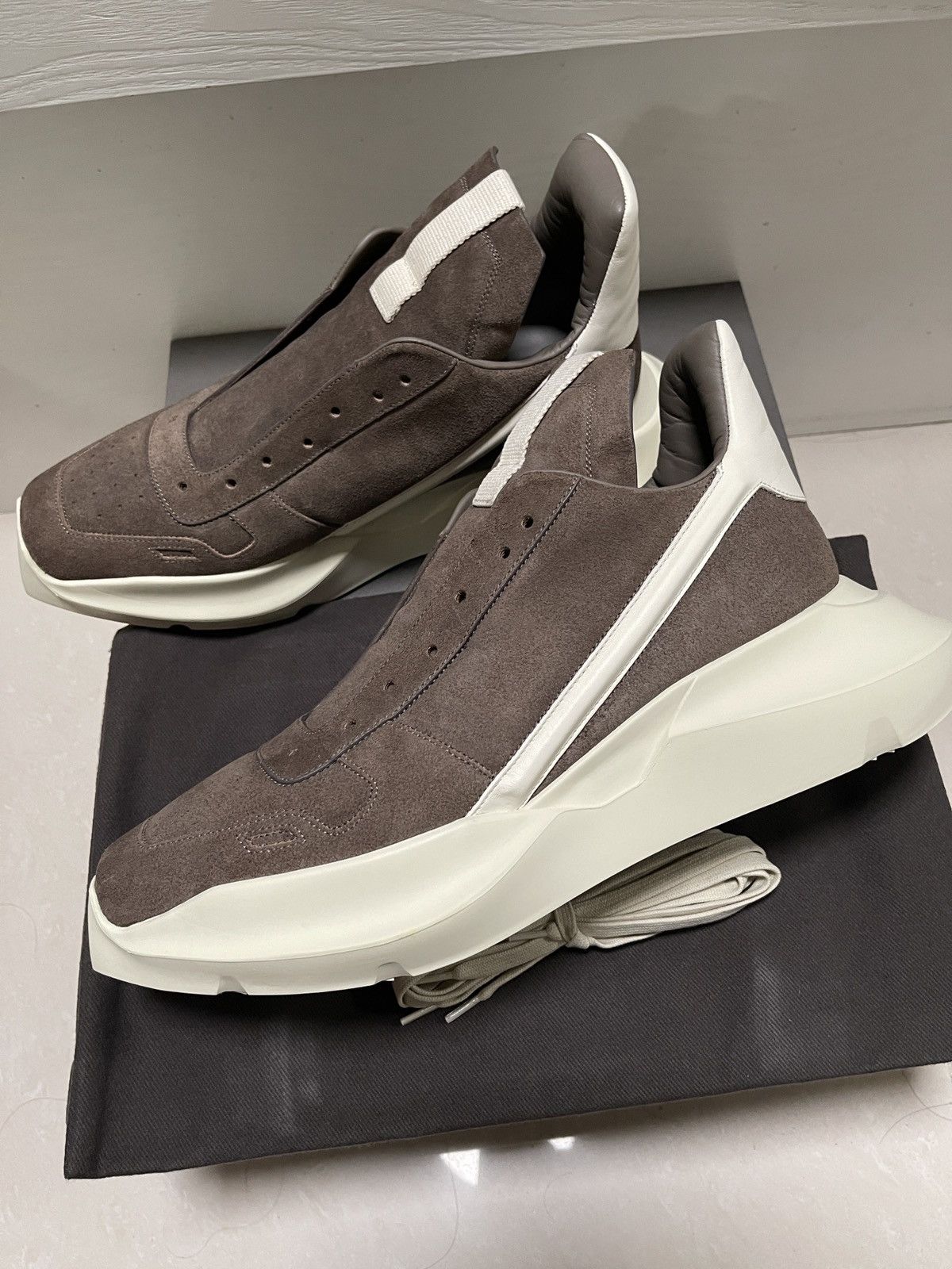 Rick Owens Rick Owens Dust Milk Leather Geth Runner Size 44.5 Size US 11.5 / EU 44-45 - 8 Thumbnail